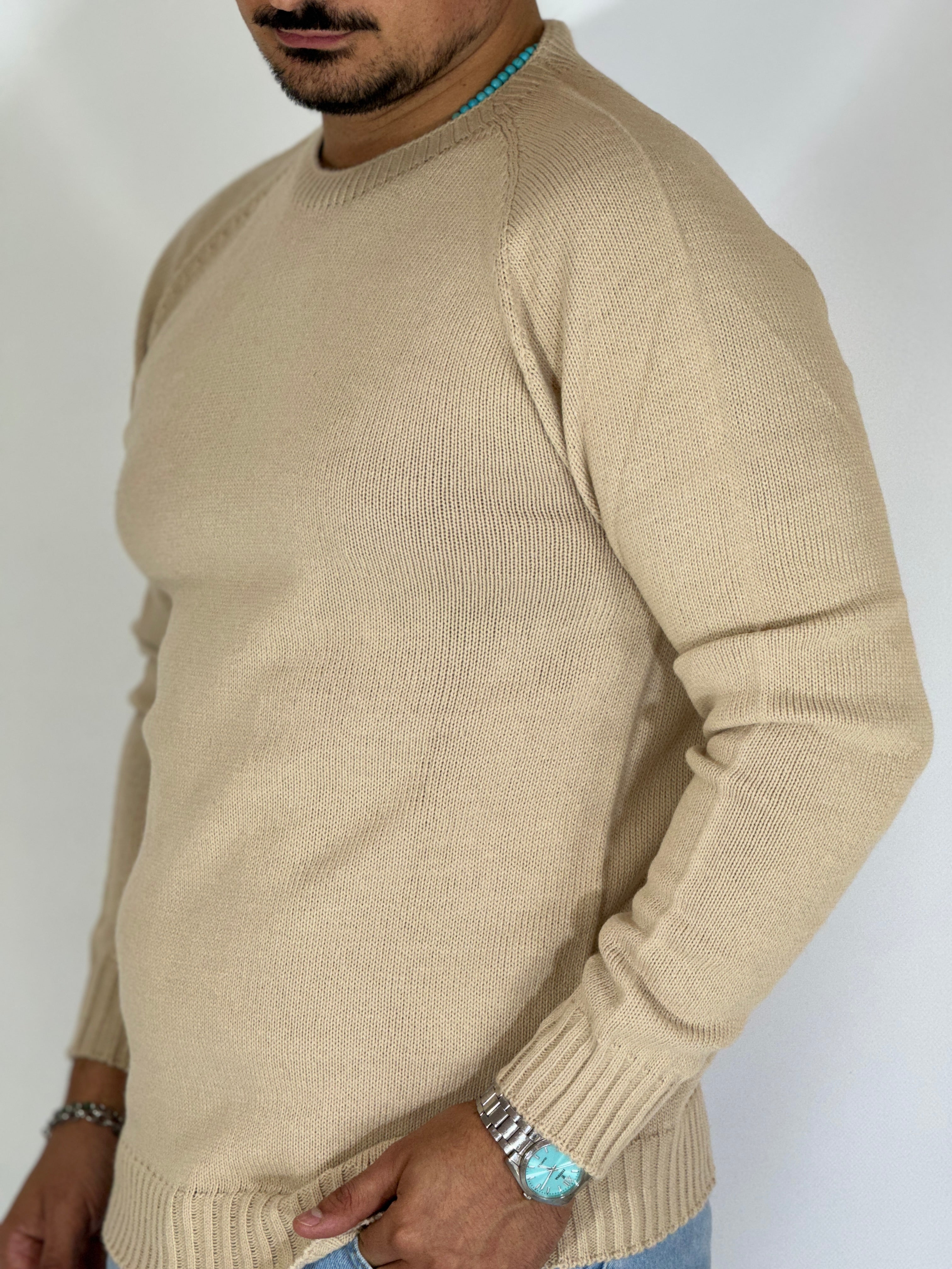 Maglione rasato beige SILVA