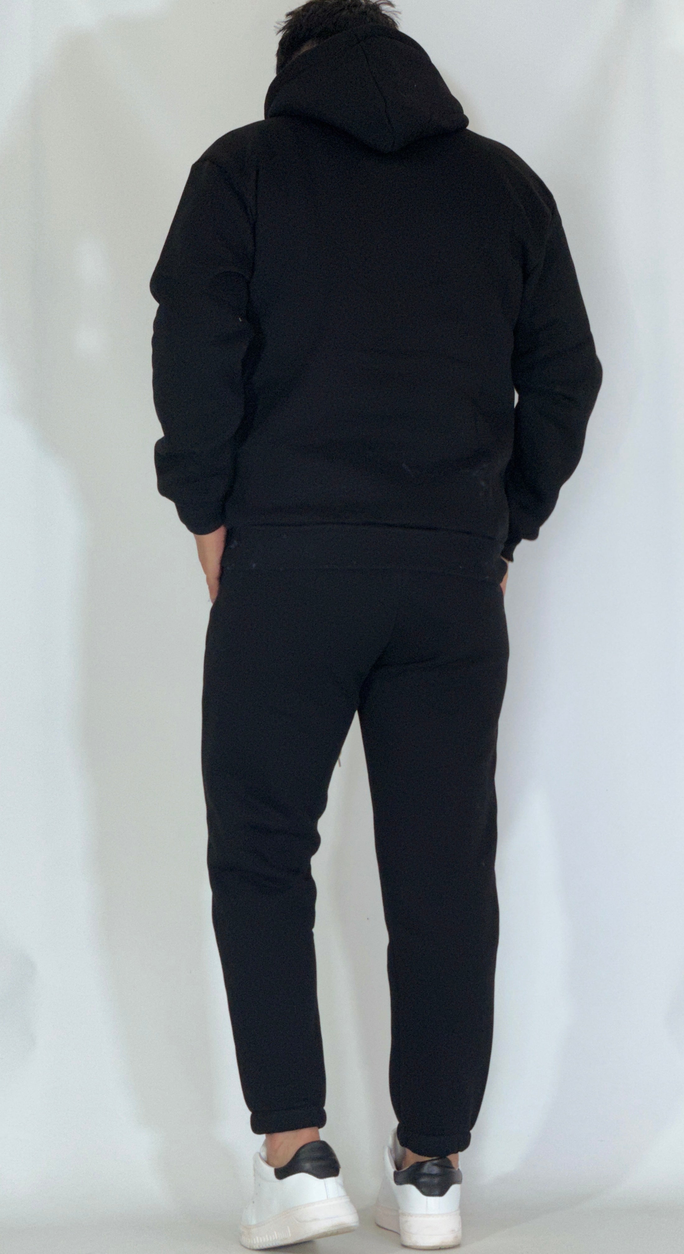 Completo tuta felpato nero AD001-2