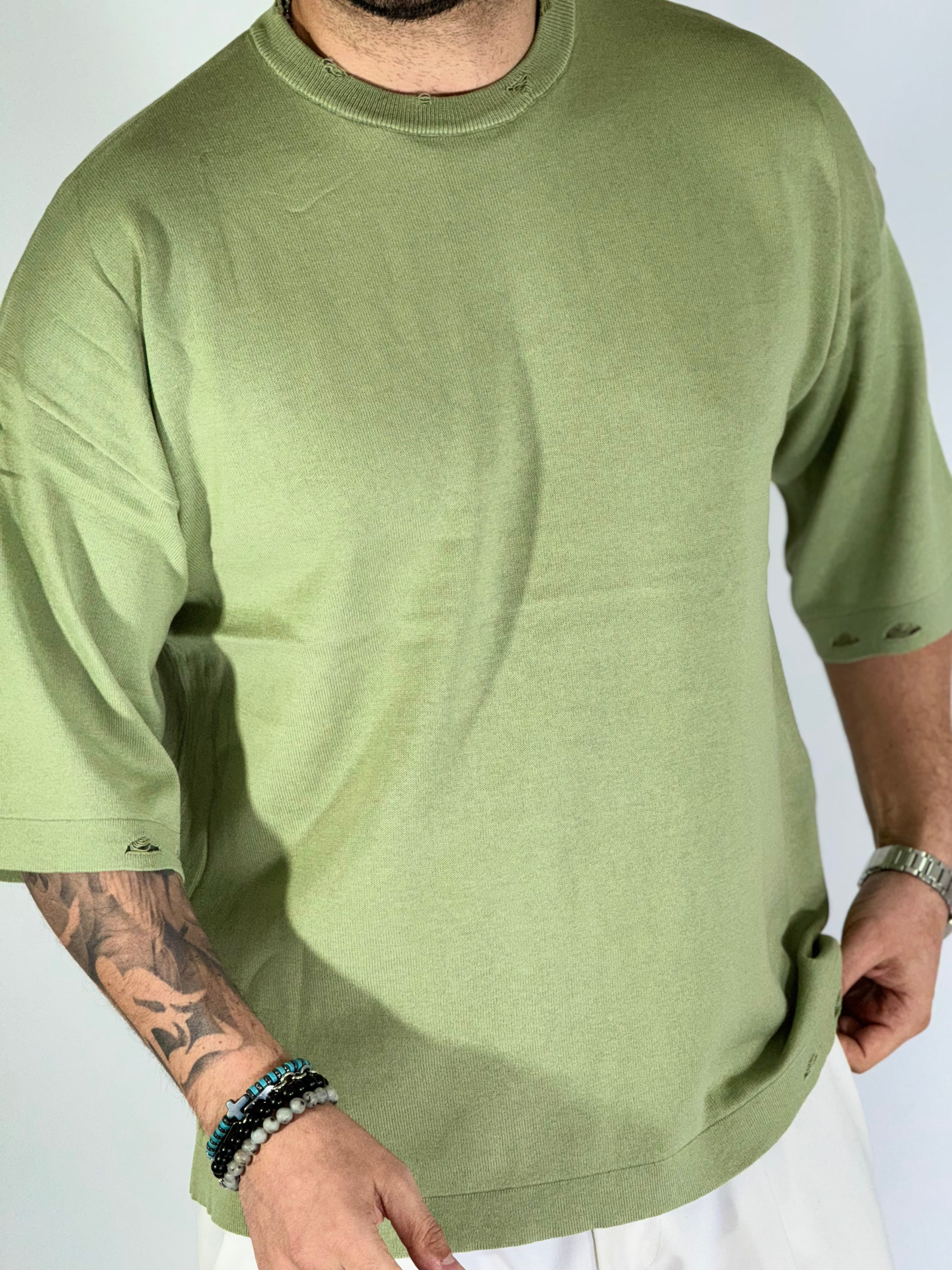 T-shirt over sfrangiata pea green W86009