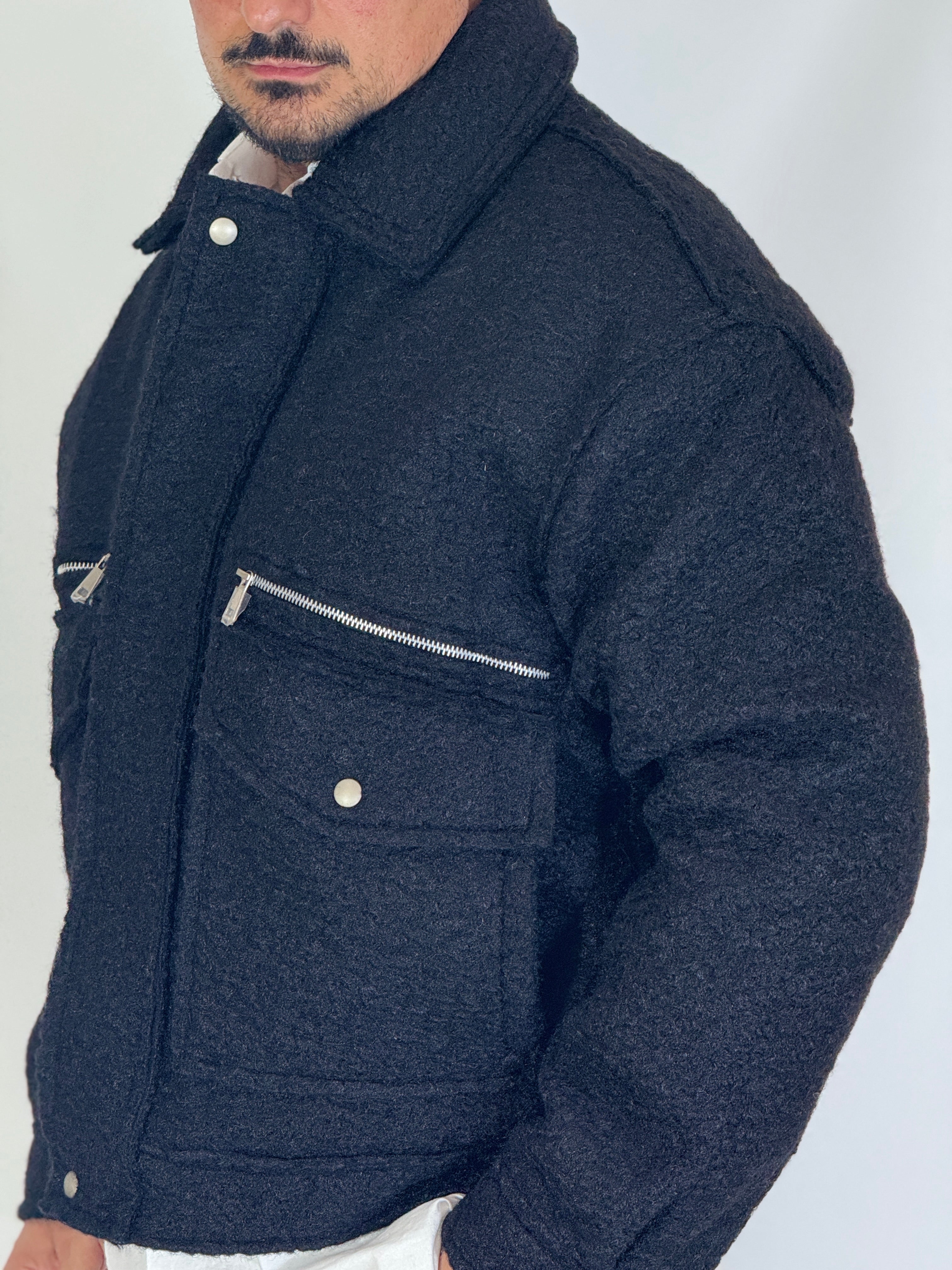 Giubbino over pettinato nero 9911