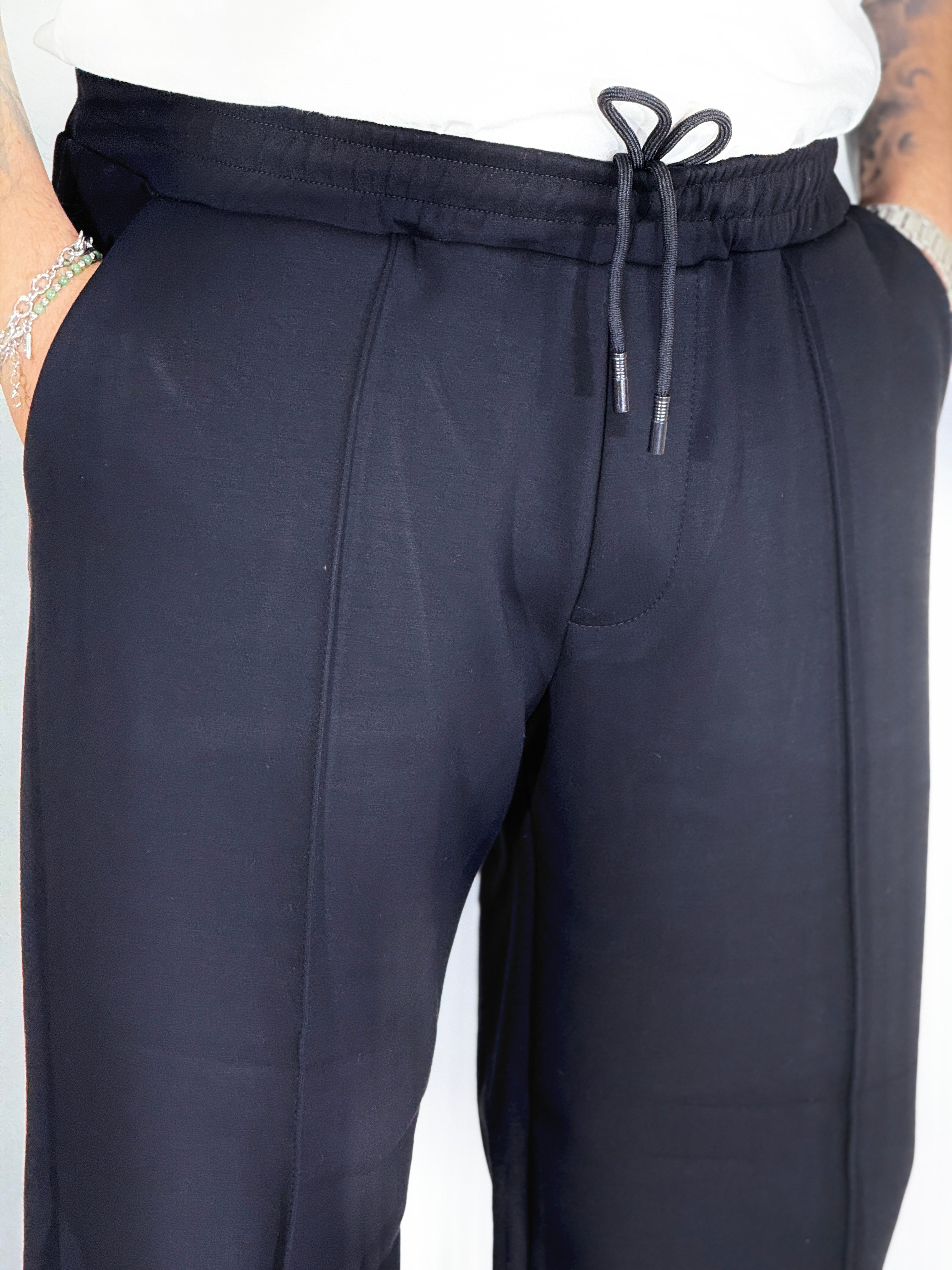 Pantalone tuta palazzo nero WATFORD