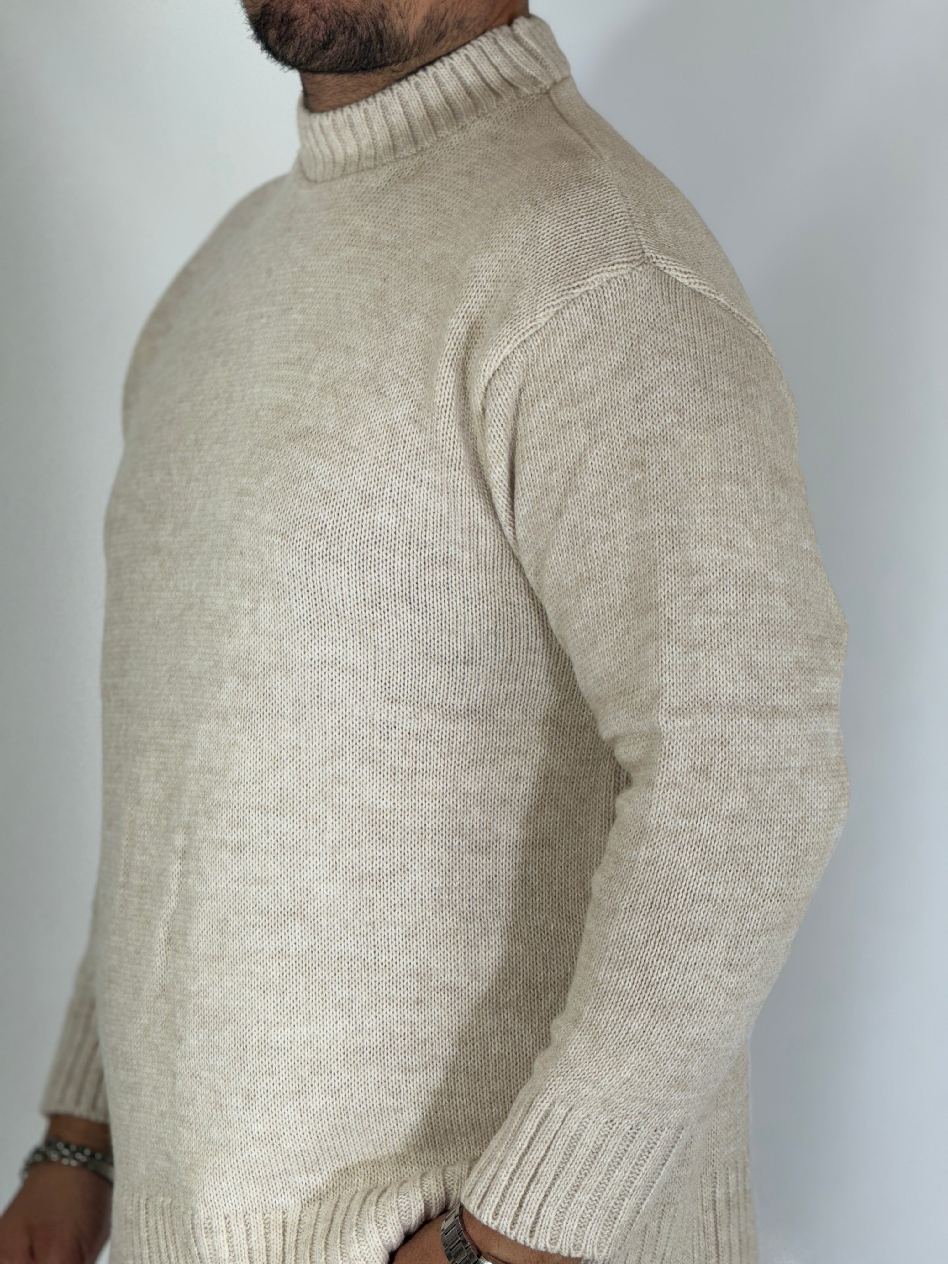 Maglione rasato beige AD1654
