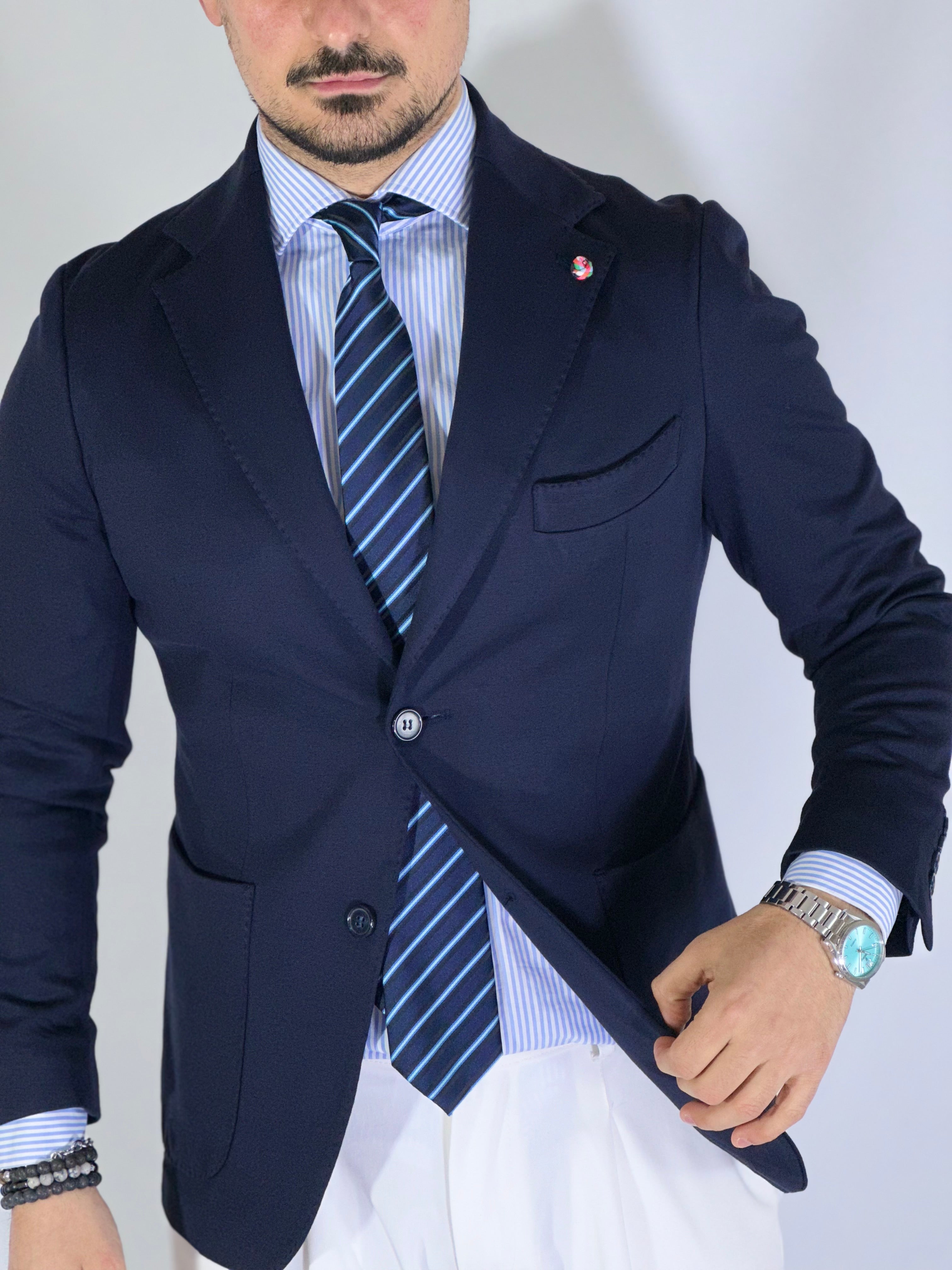 Giacca punto milano blu ART SC0/201