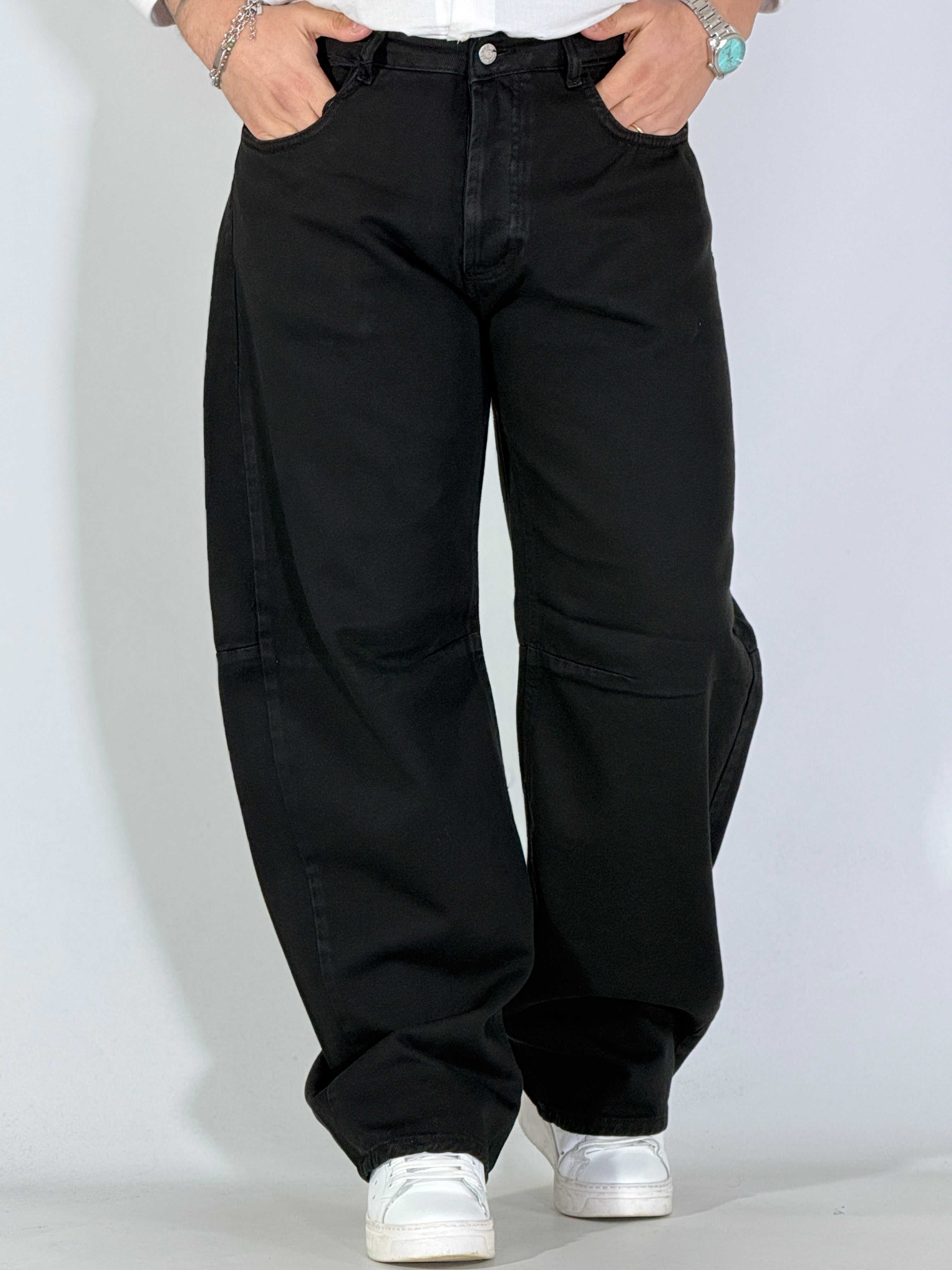 Jeans balloon nero PT30