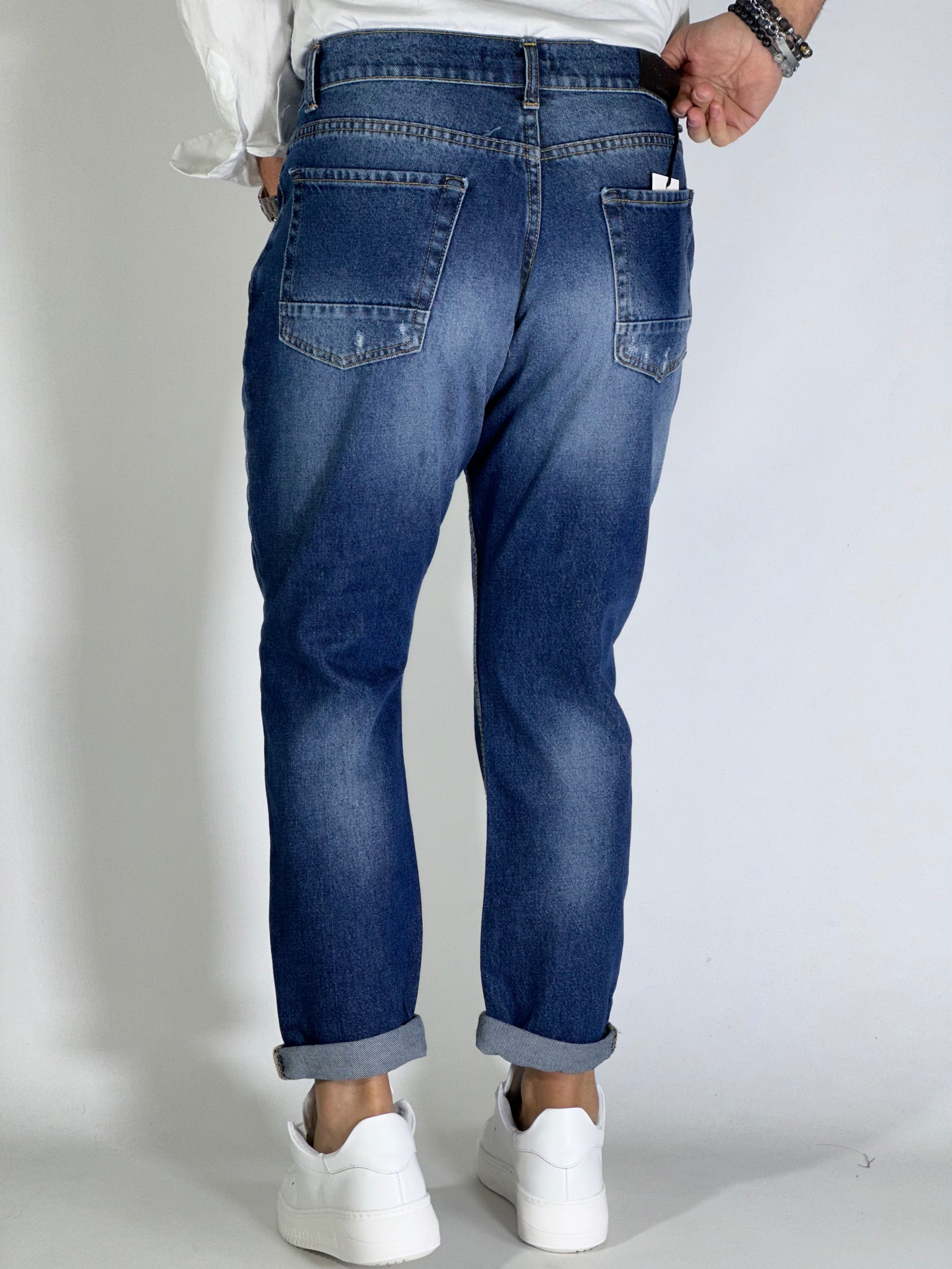 Jeans loose fit scuro P1310