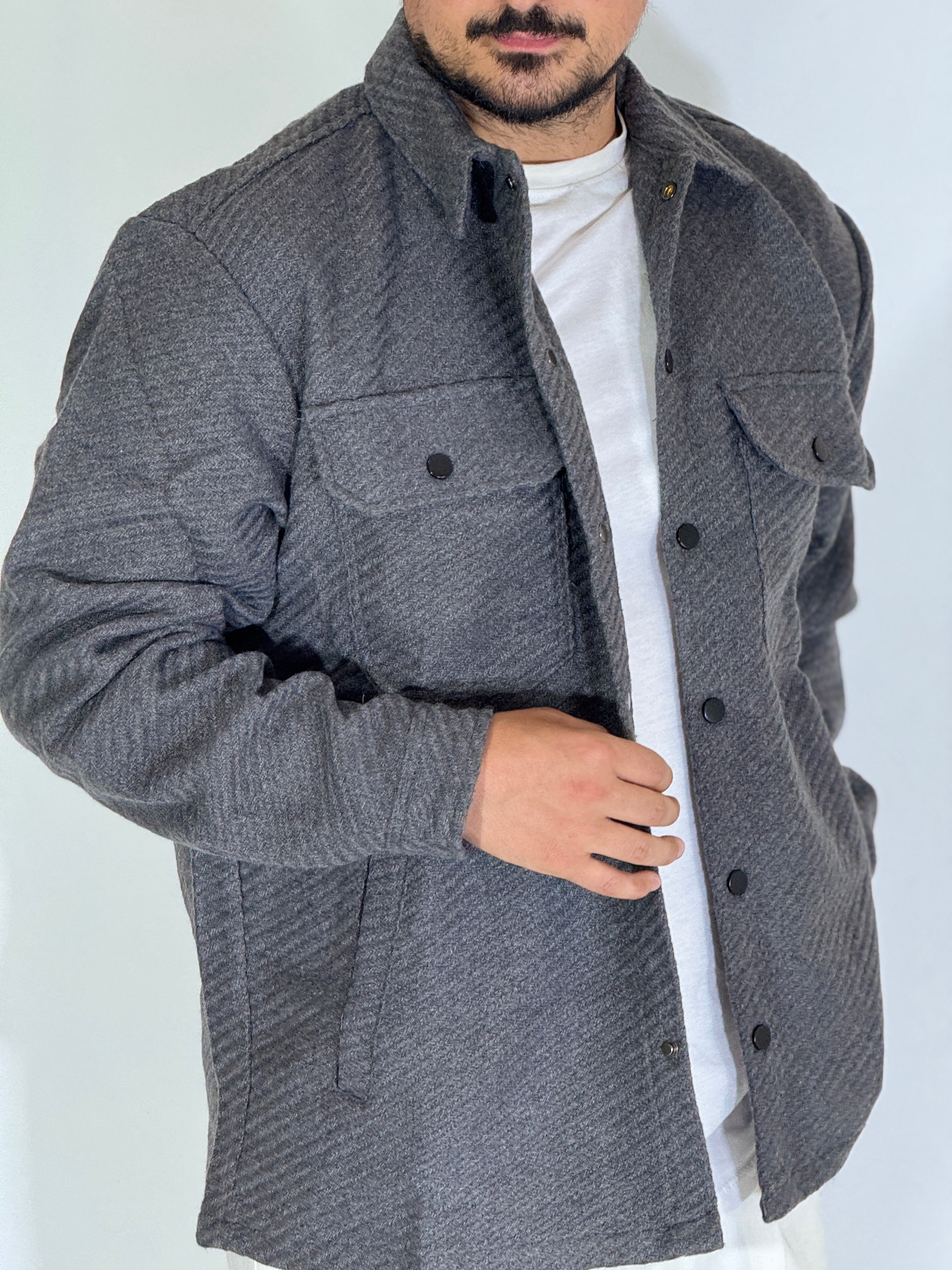 Giacca in pile grigia DN1105