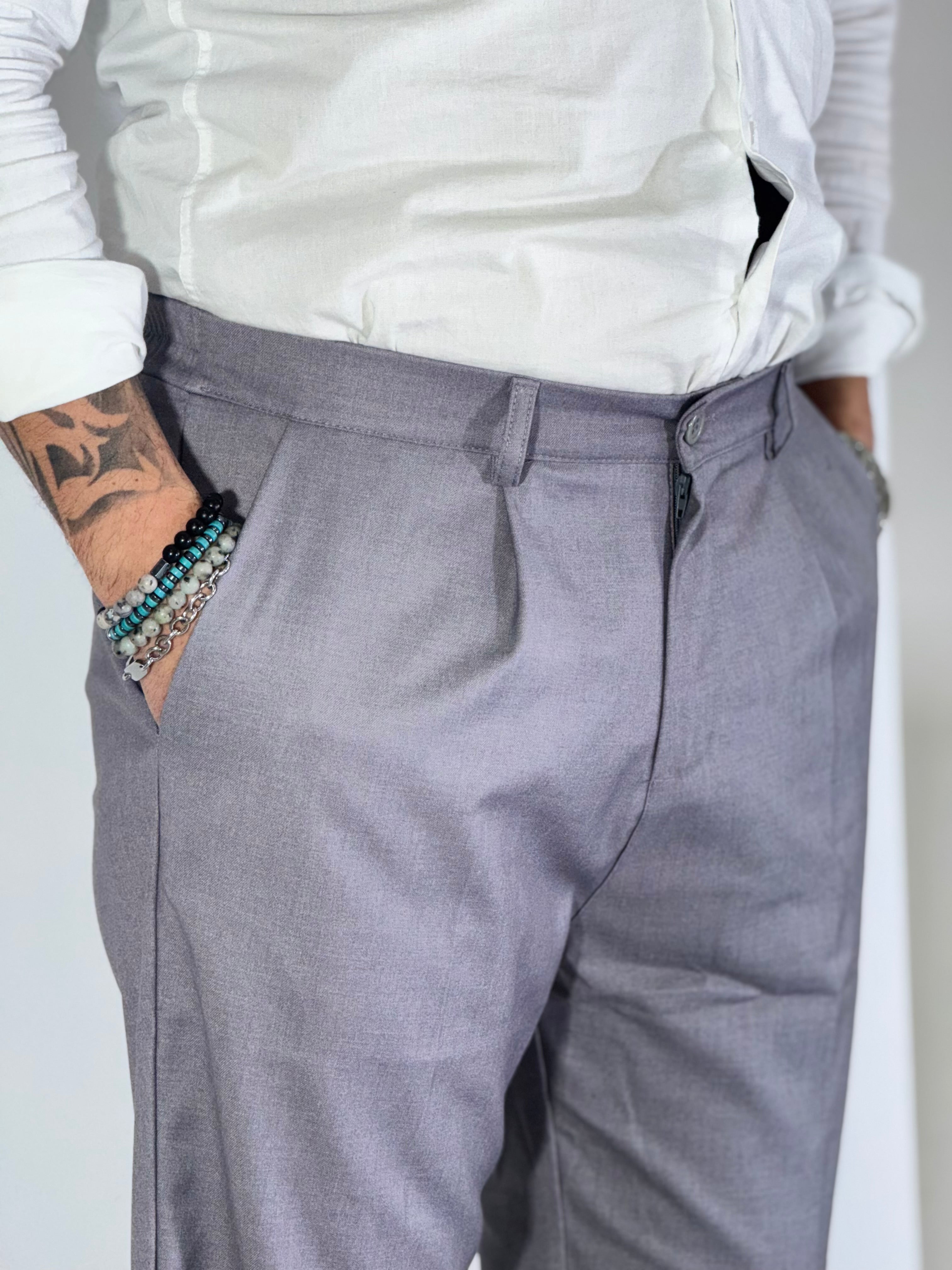 Pantalone palazzo grigio UM811
