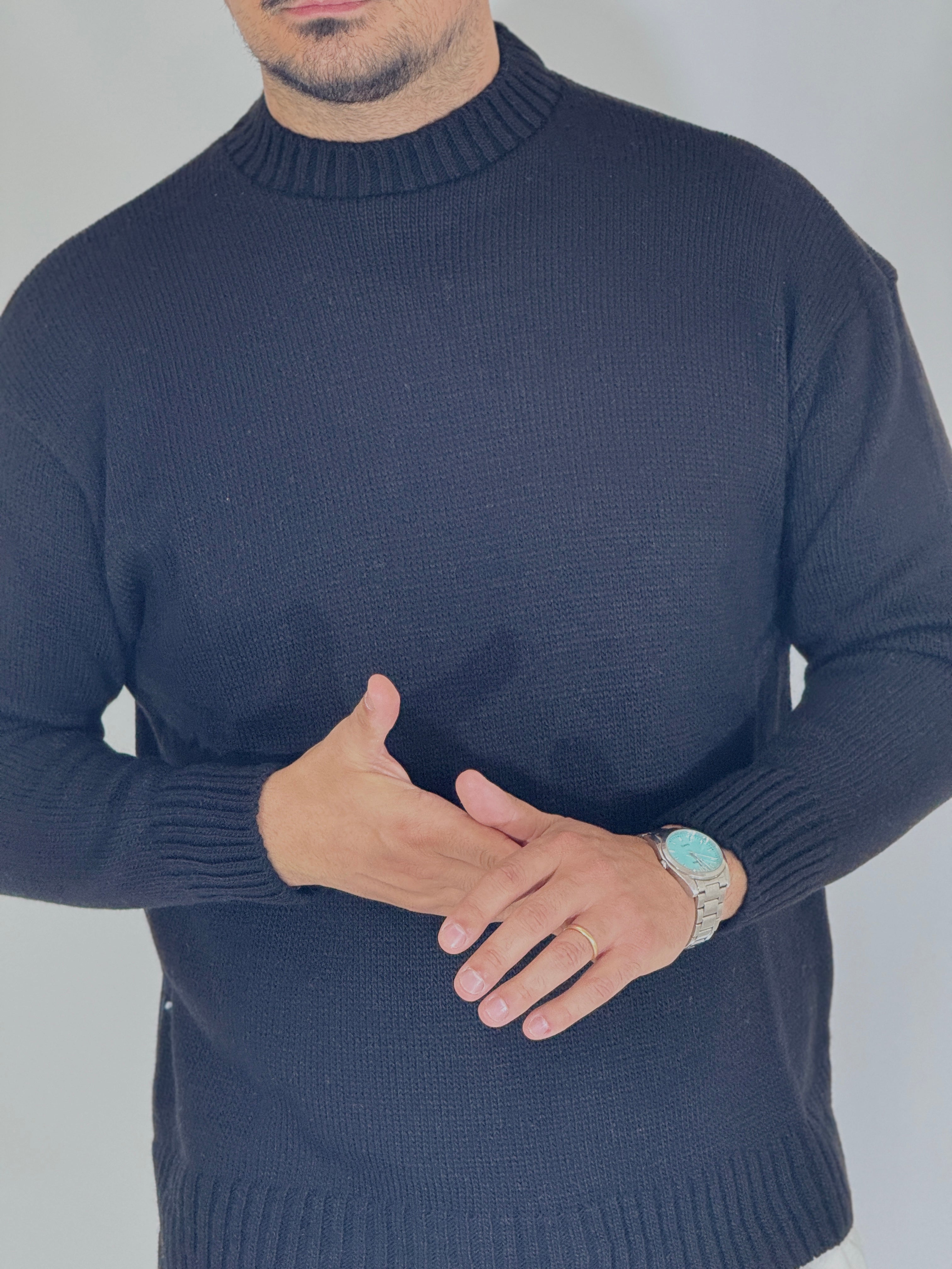 Maglione rasato nero AD1654