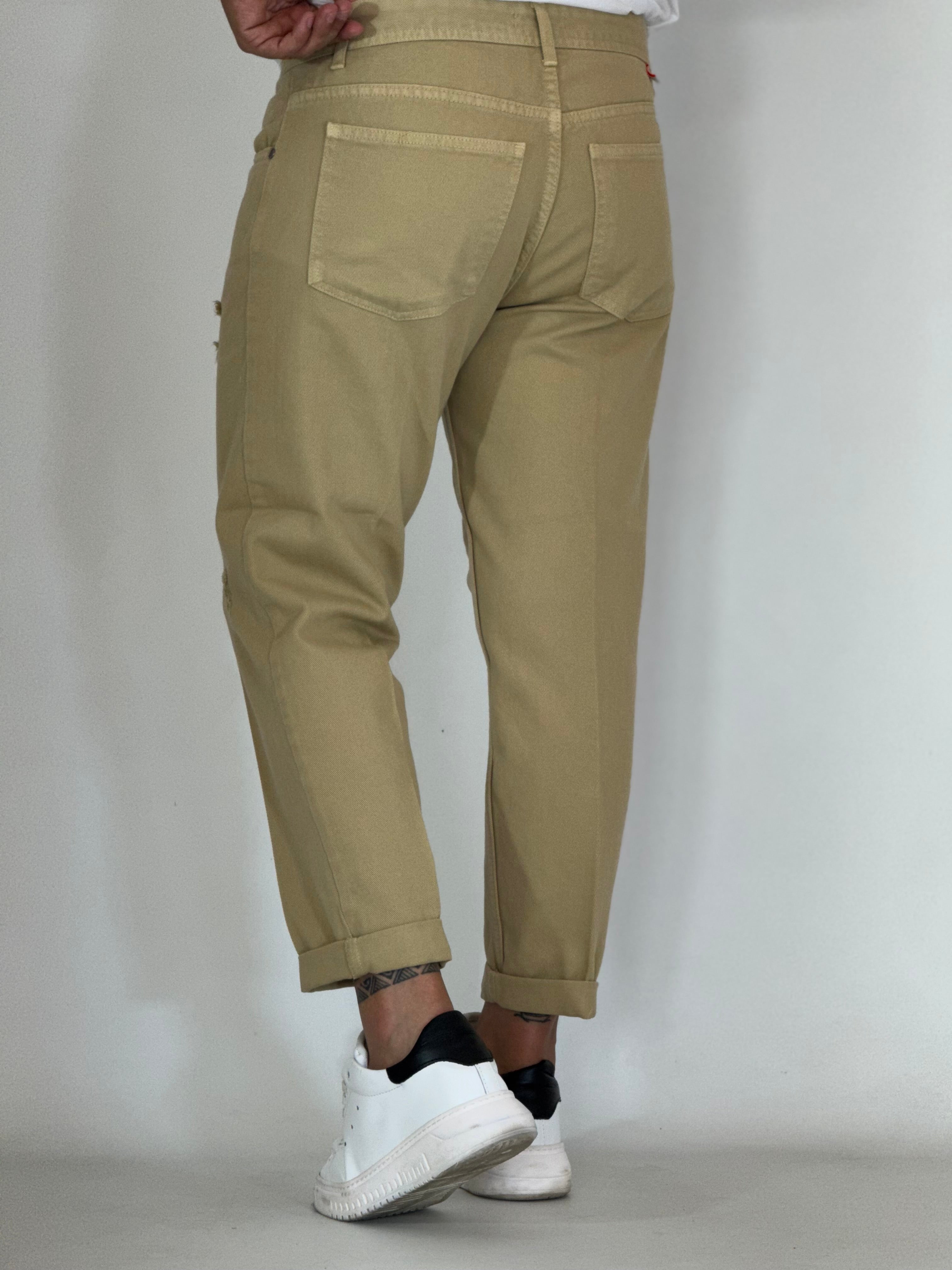 Pantalone loose fit beige 6227