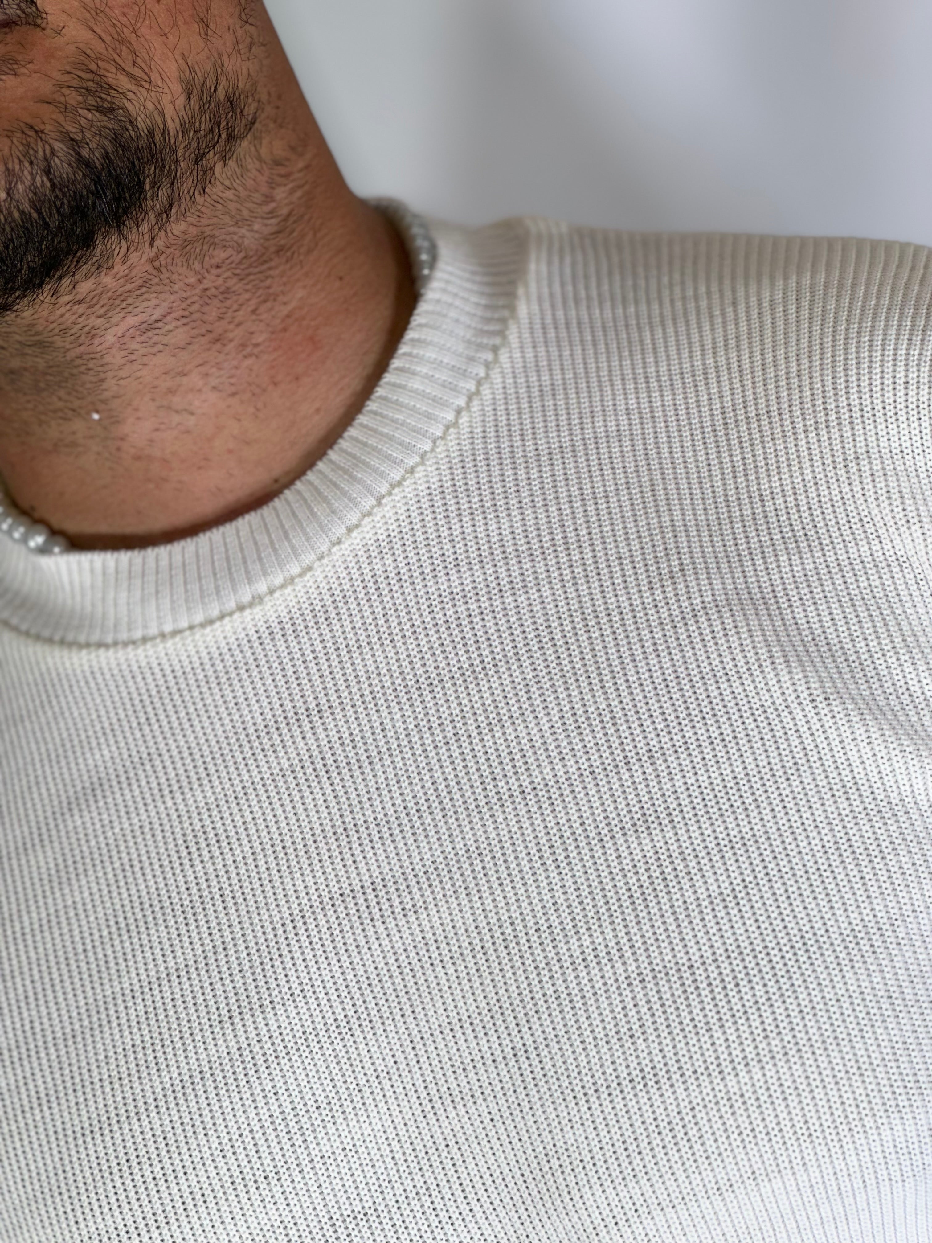Maglia girocollo primaverile bianca ART MF13671