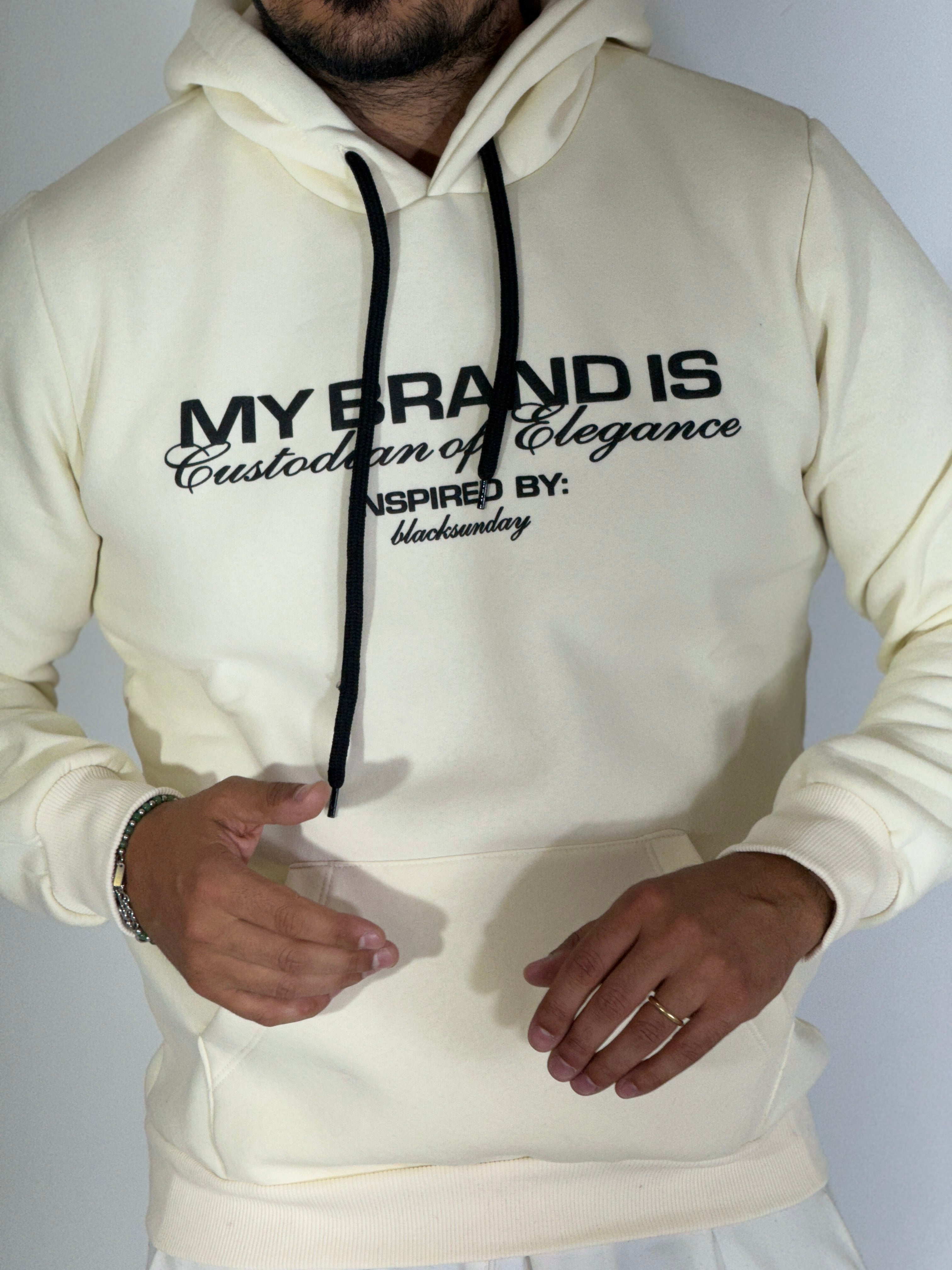 Felpa con cappuccio vaniglia NEW YORK