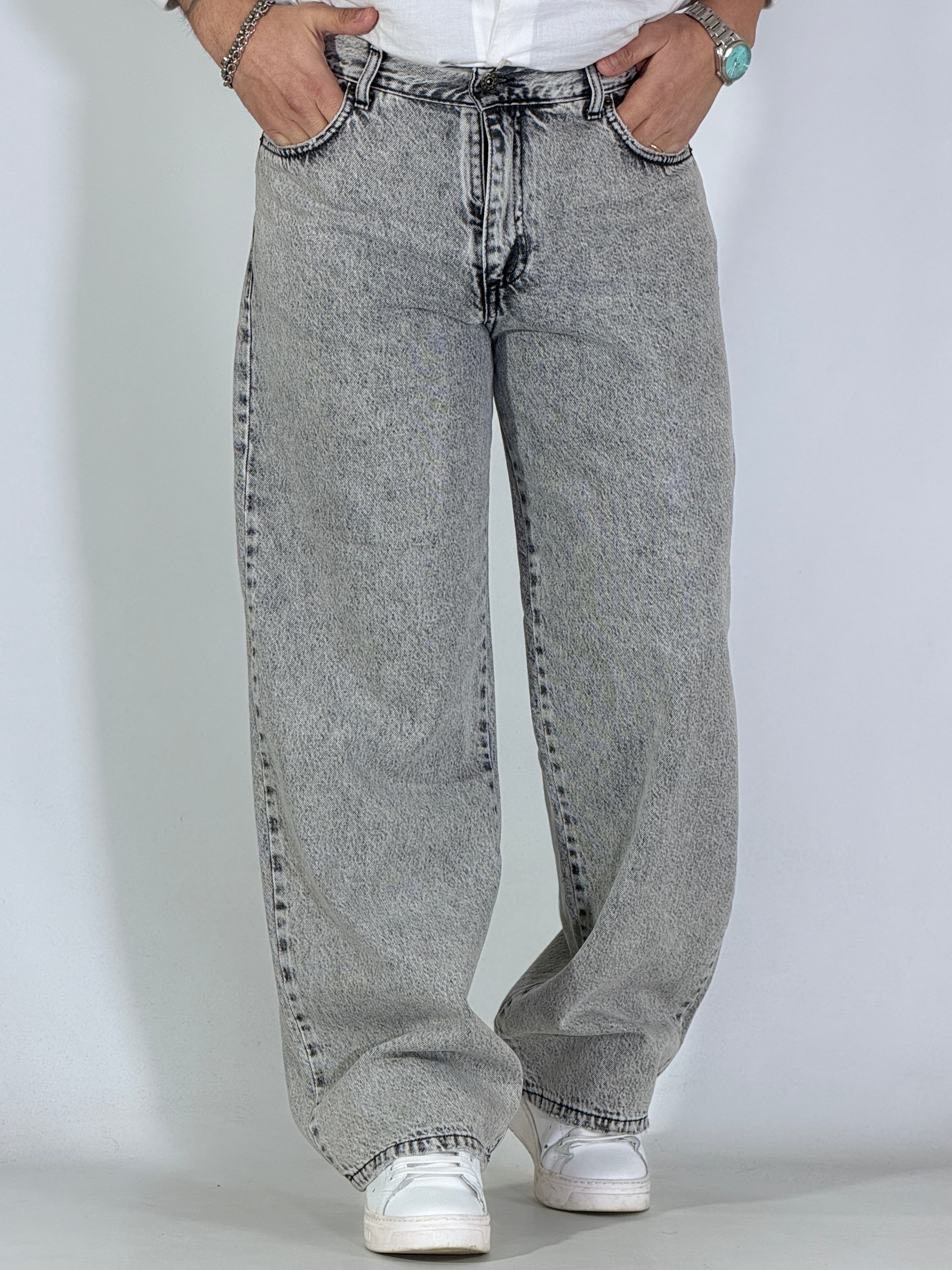 Jeans baggy cenere scuro BERNA