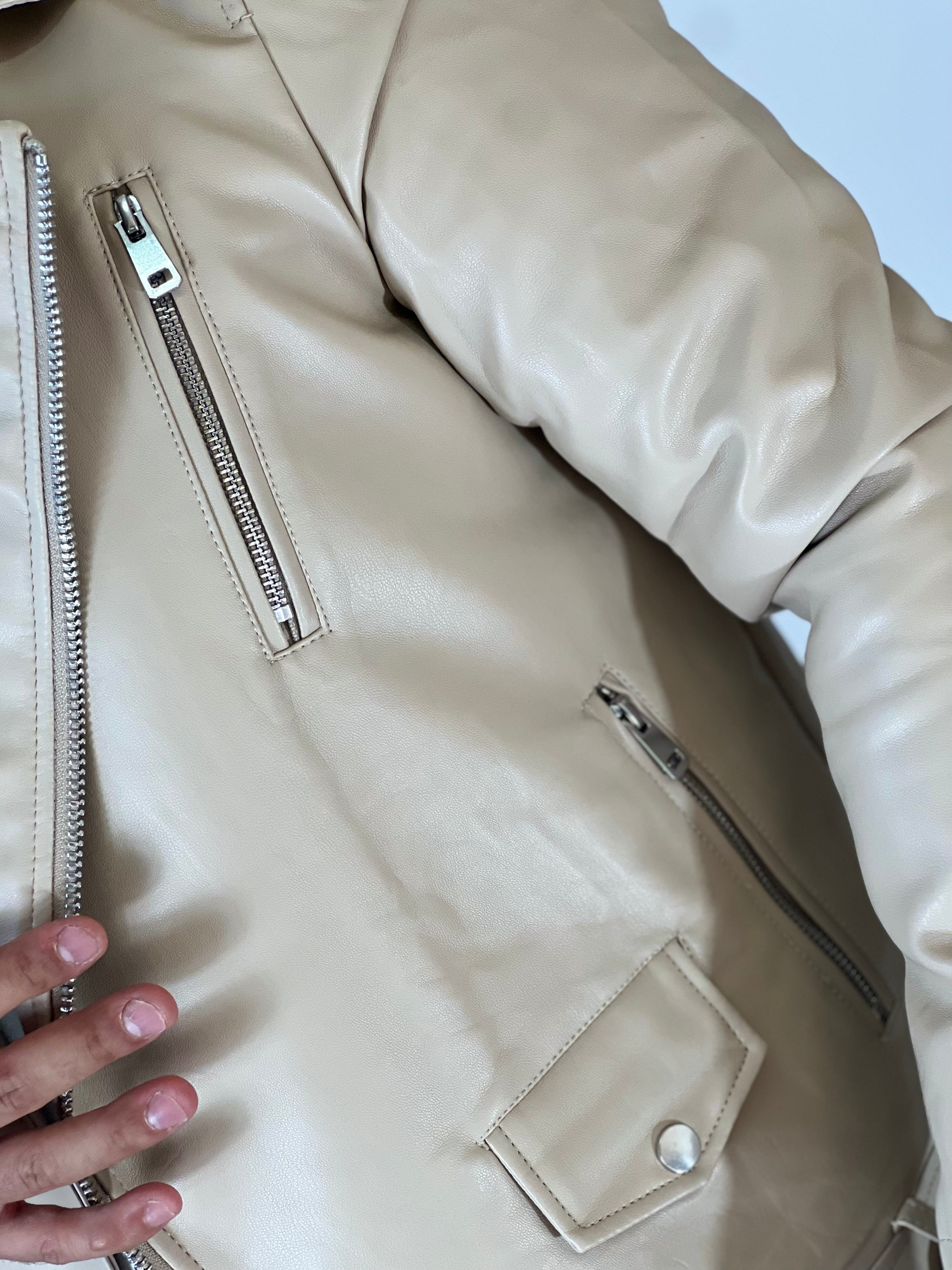 Chiodo ecopelle beige AD2301