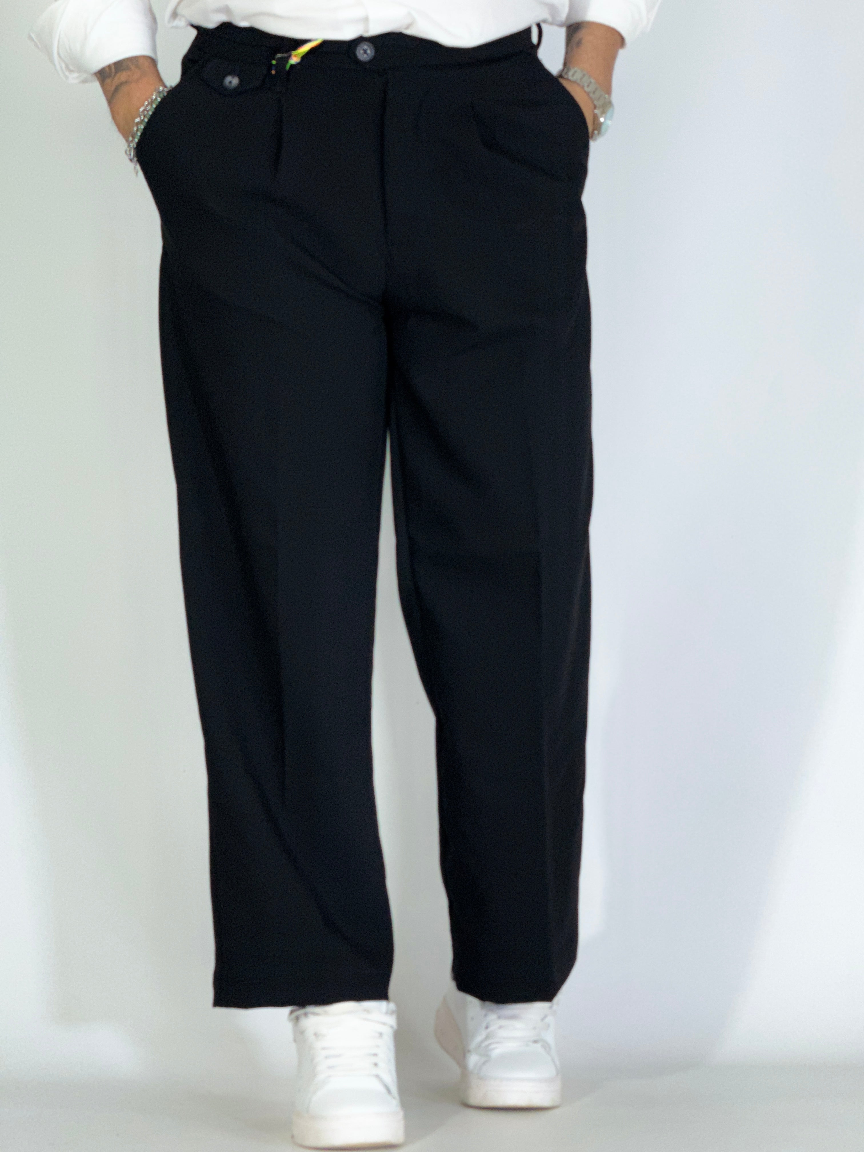 Pantalone vita alta nero KLAUS