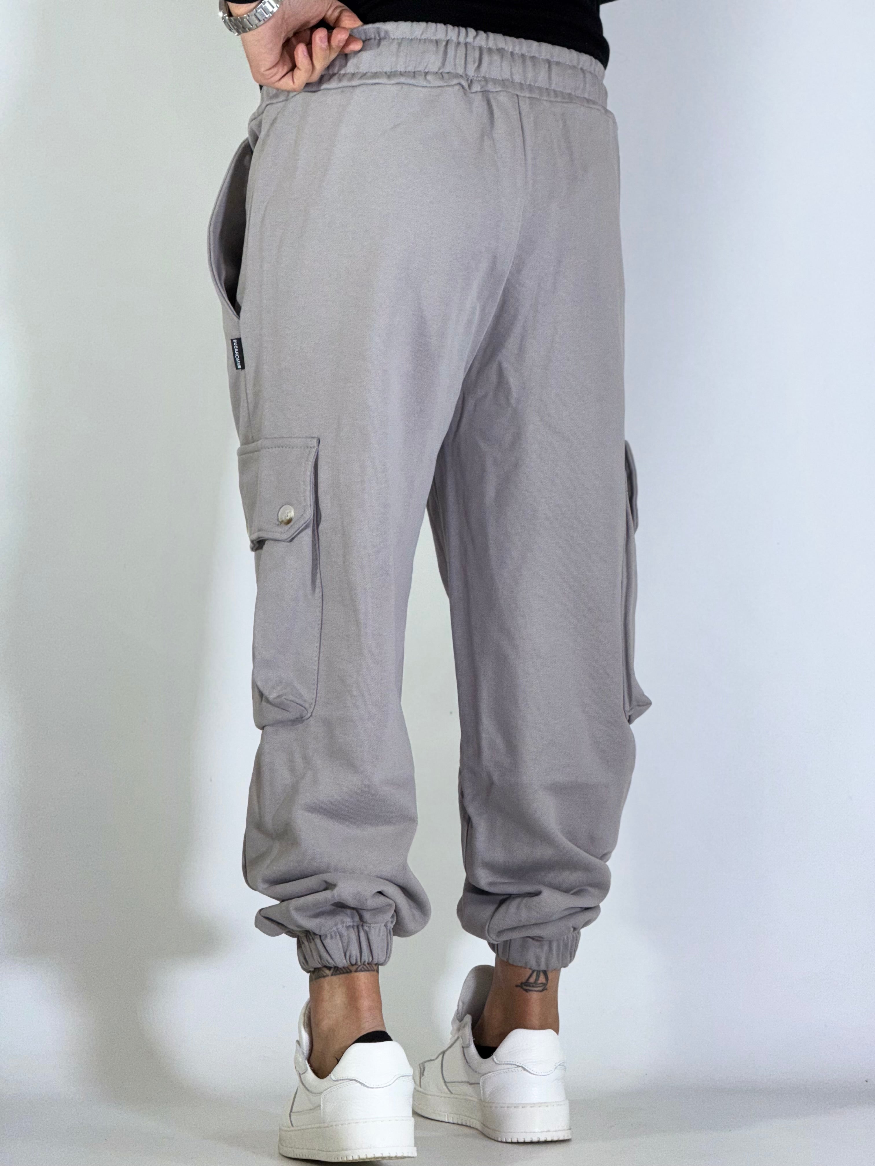 Pantalone tuta estivo cargo grigio DC017301
