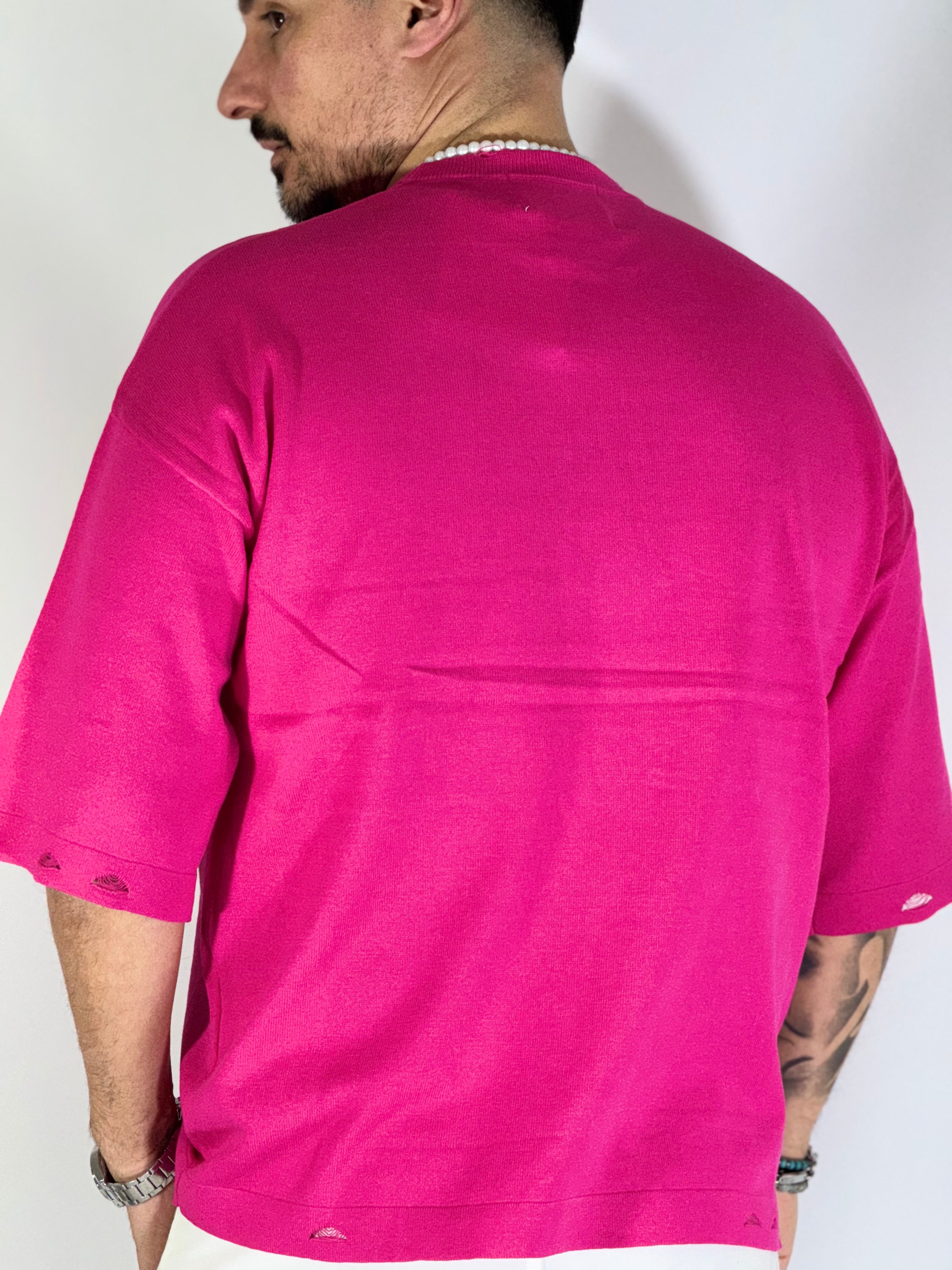 T-shirt over sfrangiata baby peach red W86009