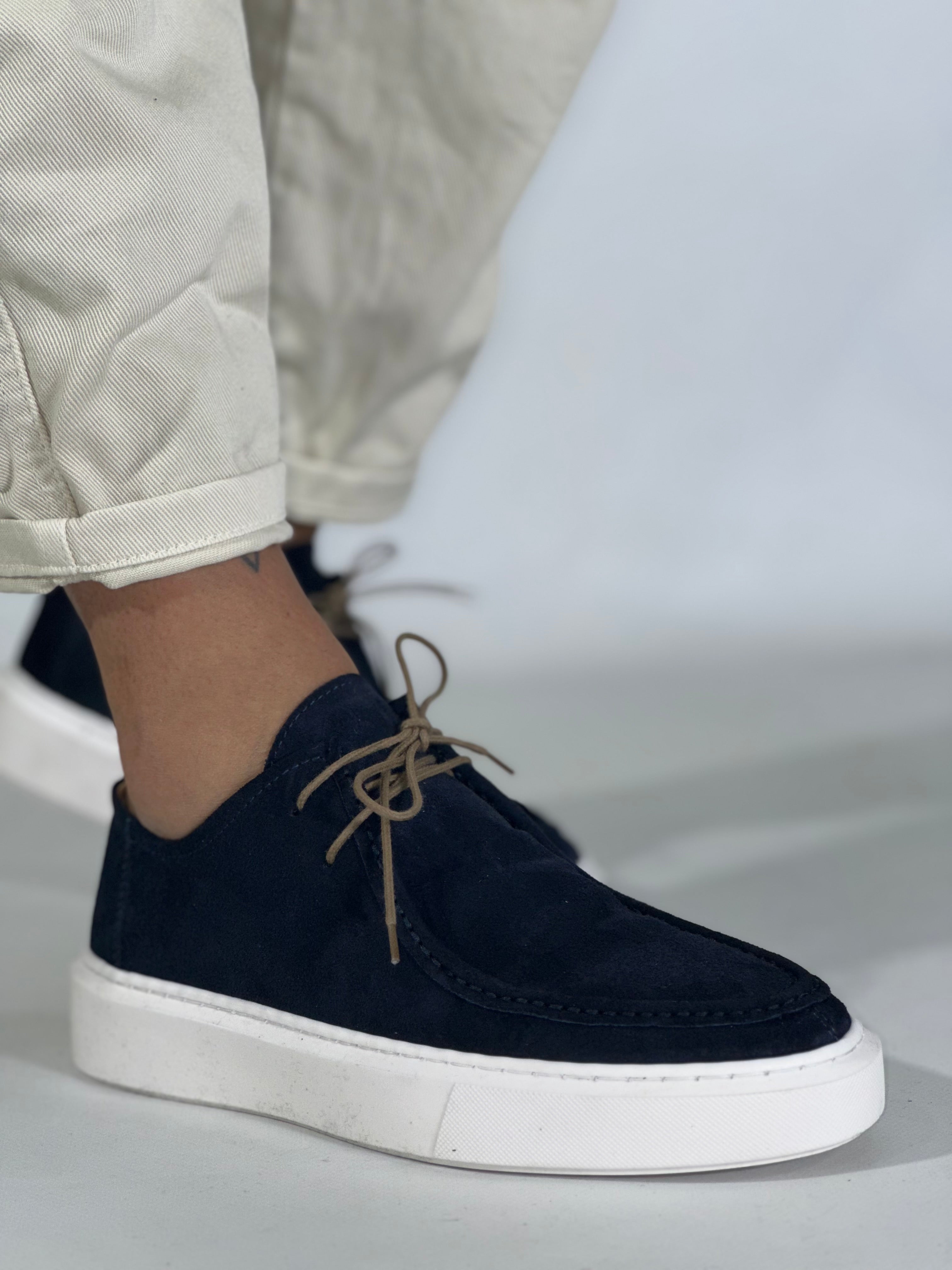 Mocassino casual camoscio blu N73