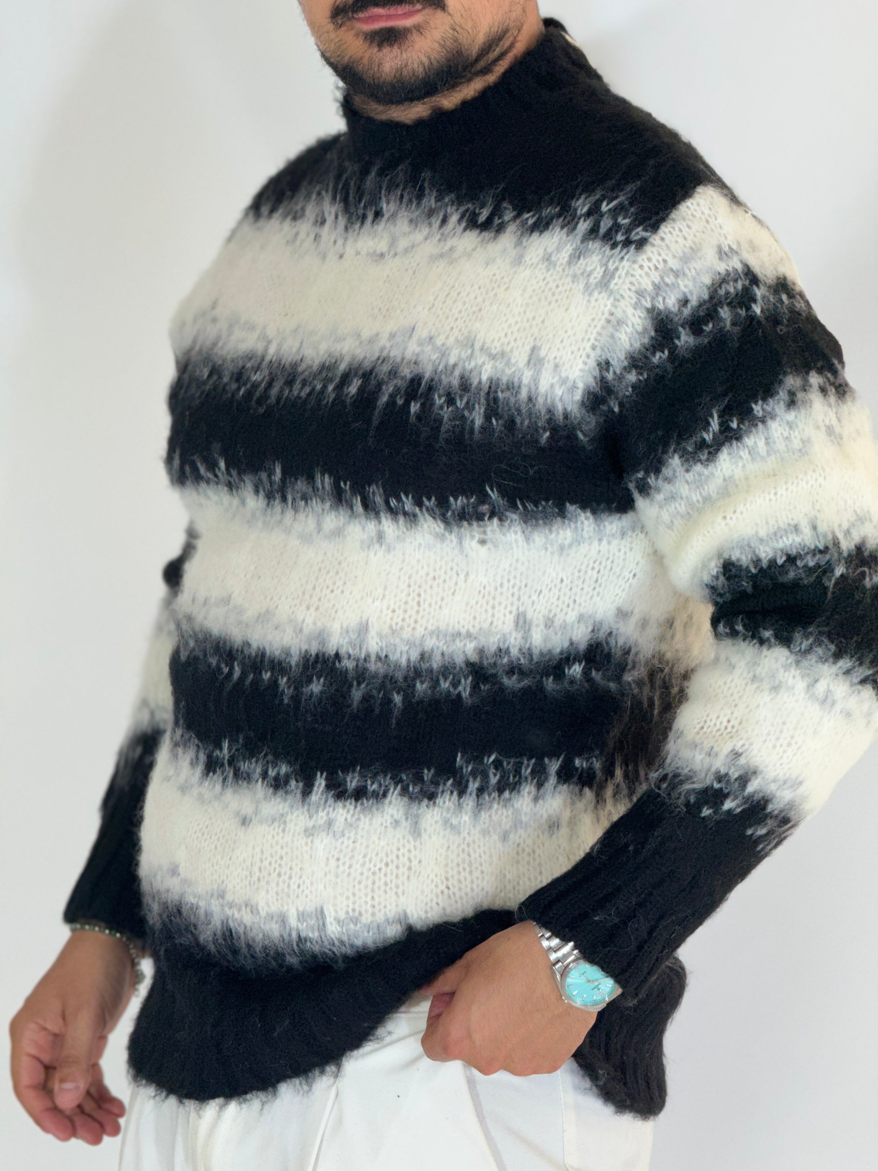 Maglione sheep nero/bianco AD130