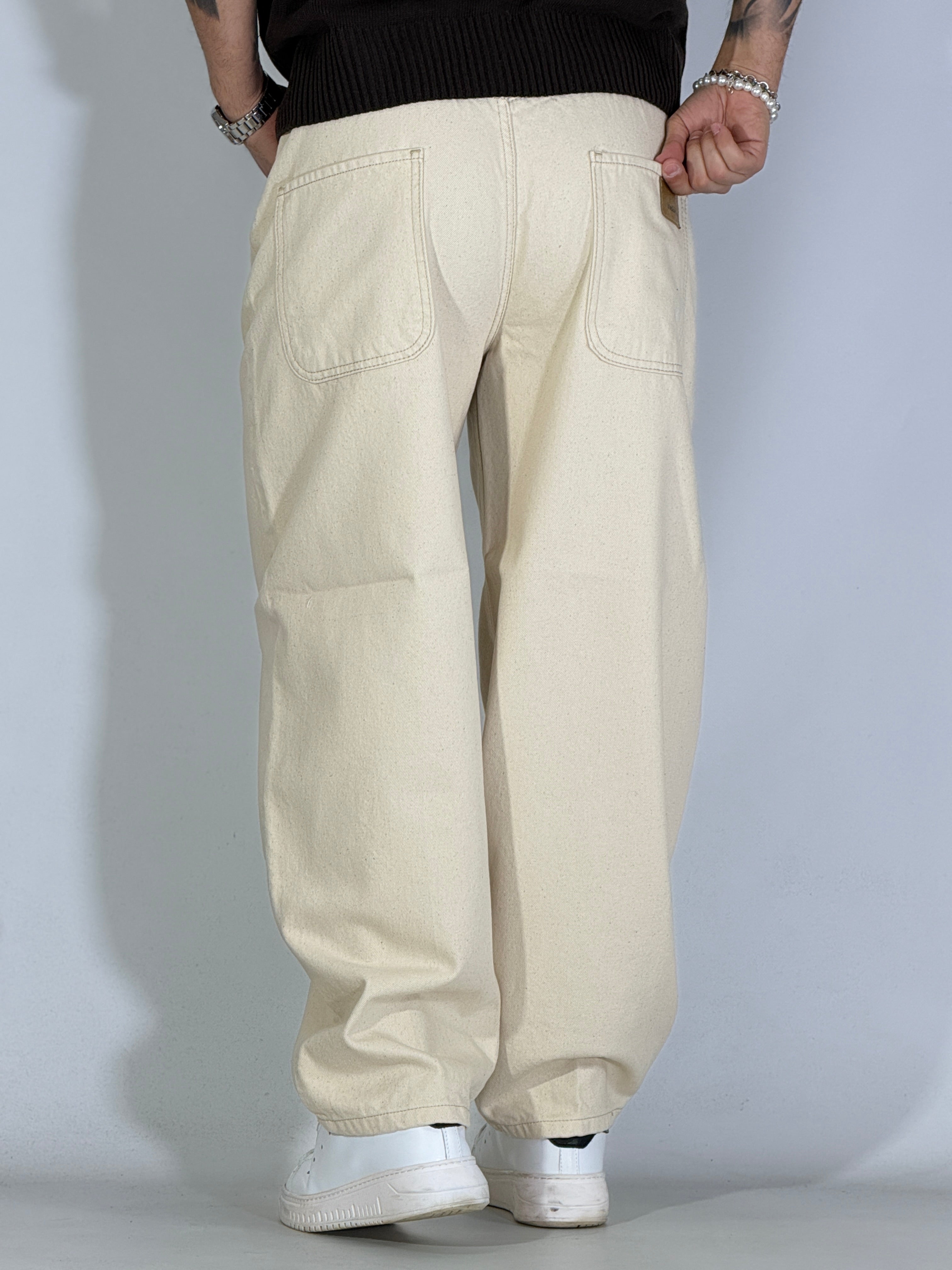 Jeans balloon sabbia IVORY