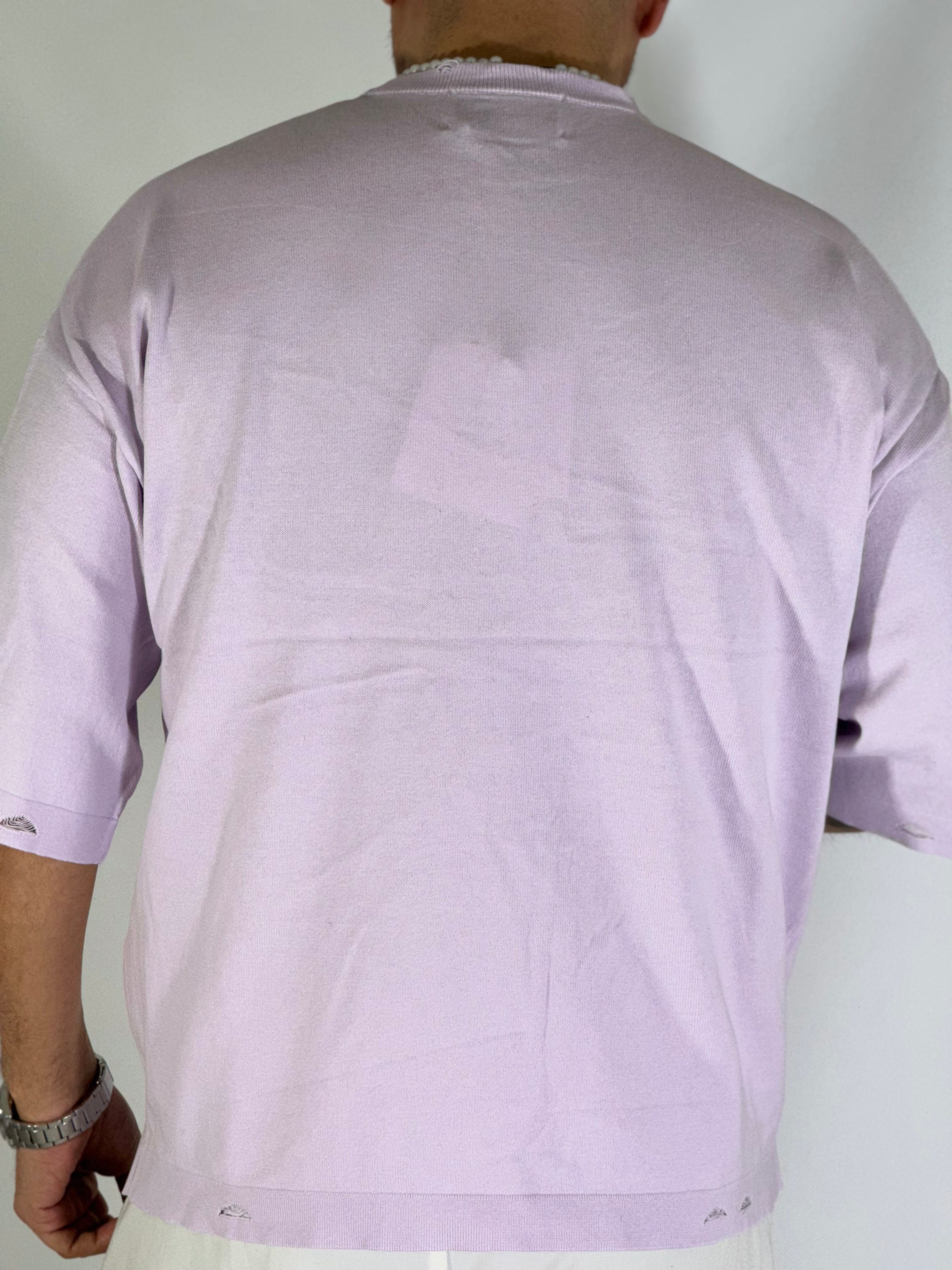 T-shirt over sfrangiata pink purple W86009