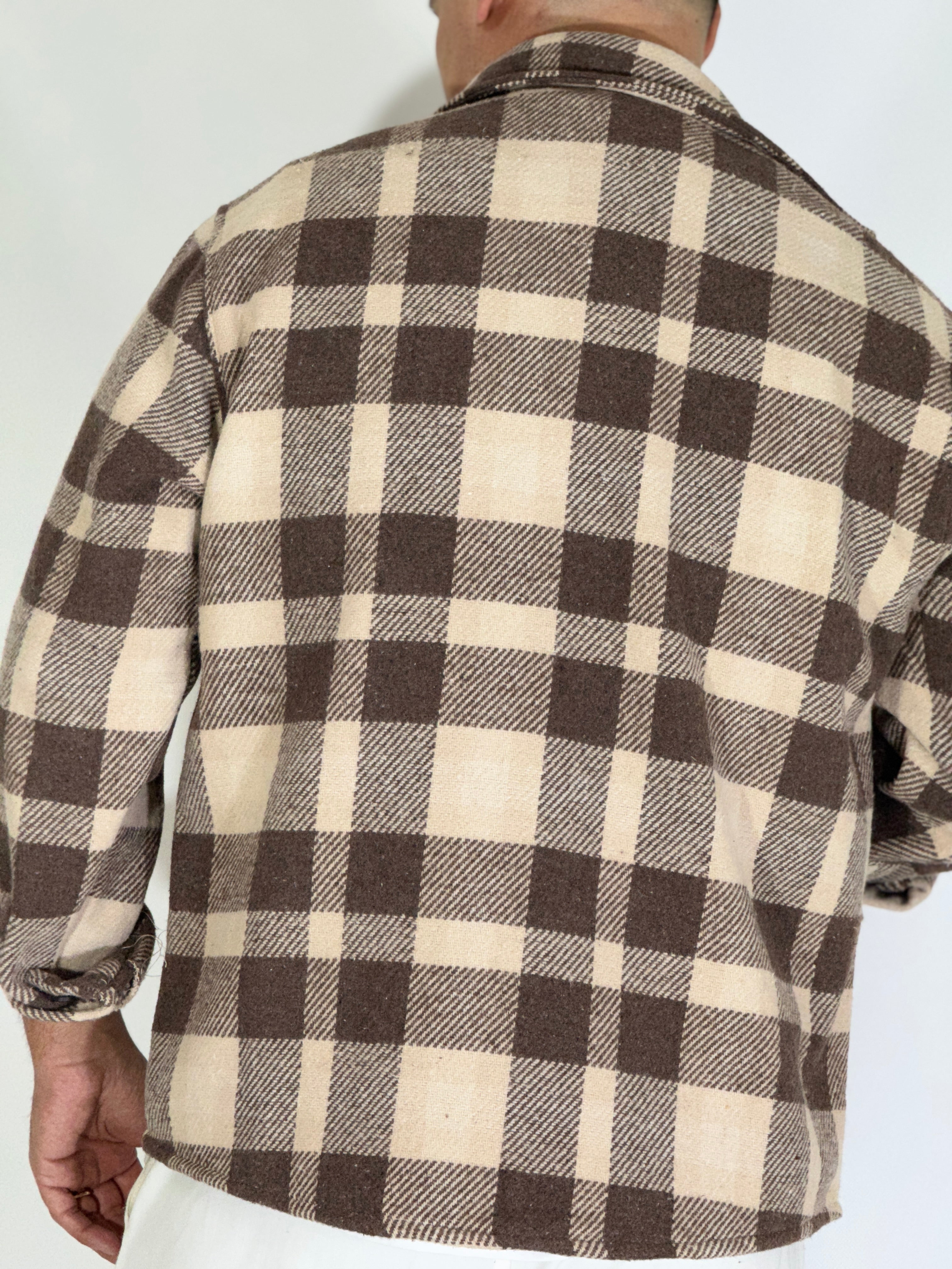 Giacca quadri flanella marrone UM749