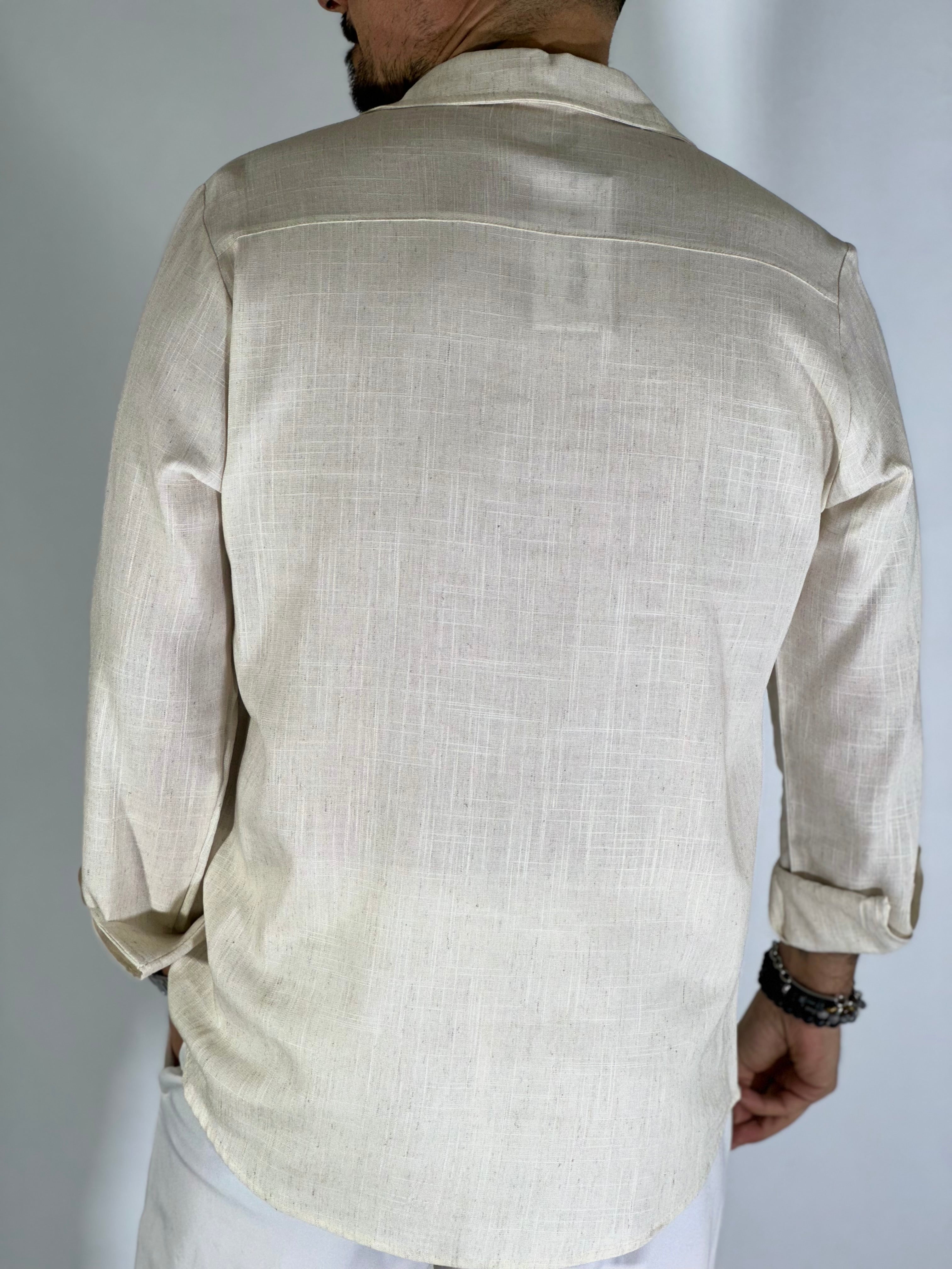 Camicia casacca beige GP/2091