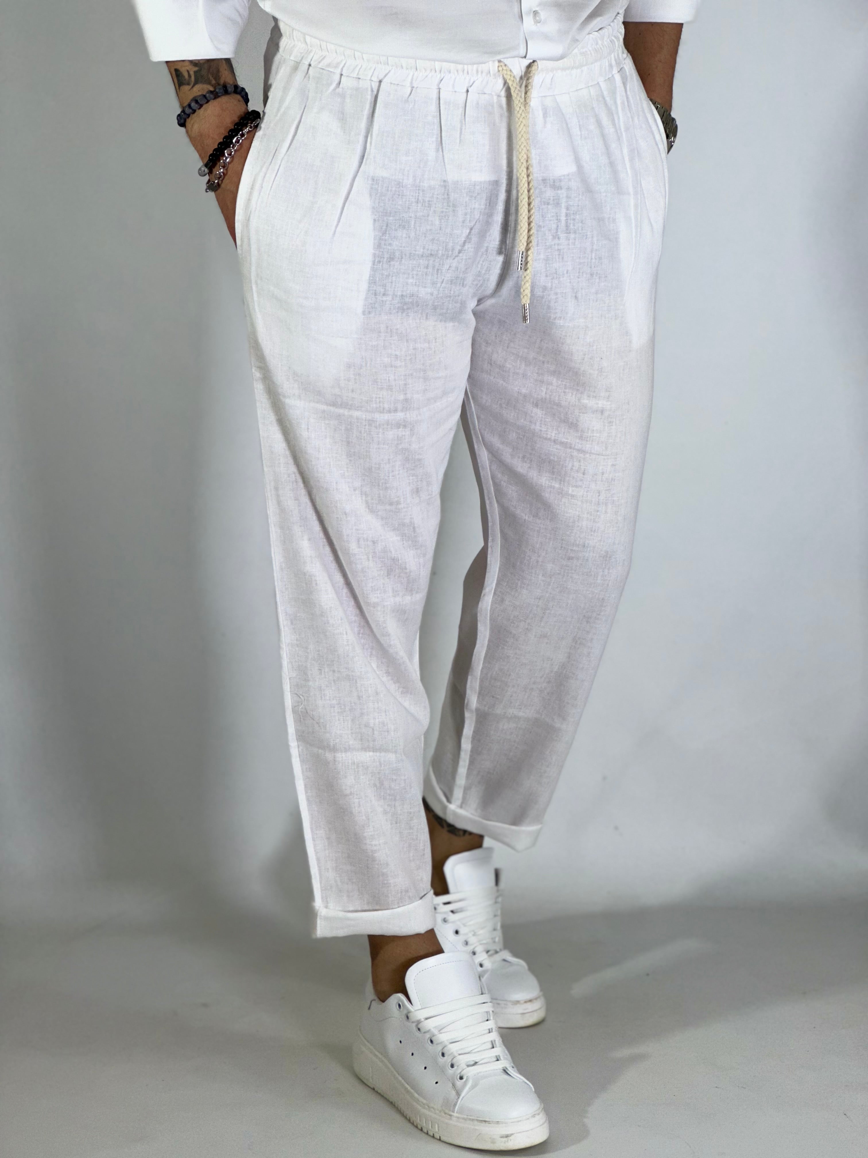 Pantalaccio lino bianco CS4012E