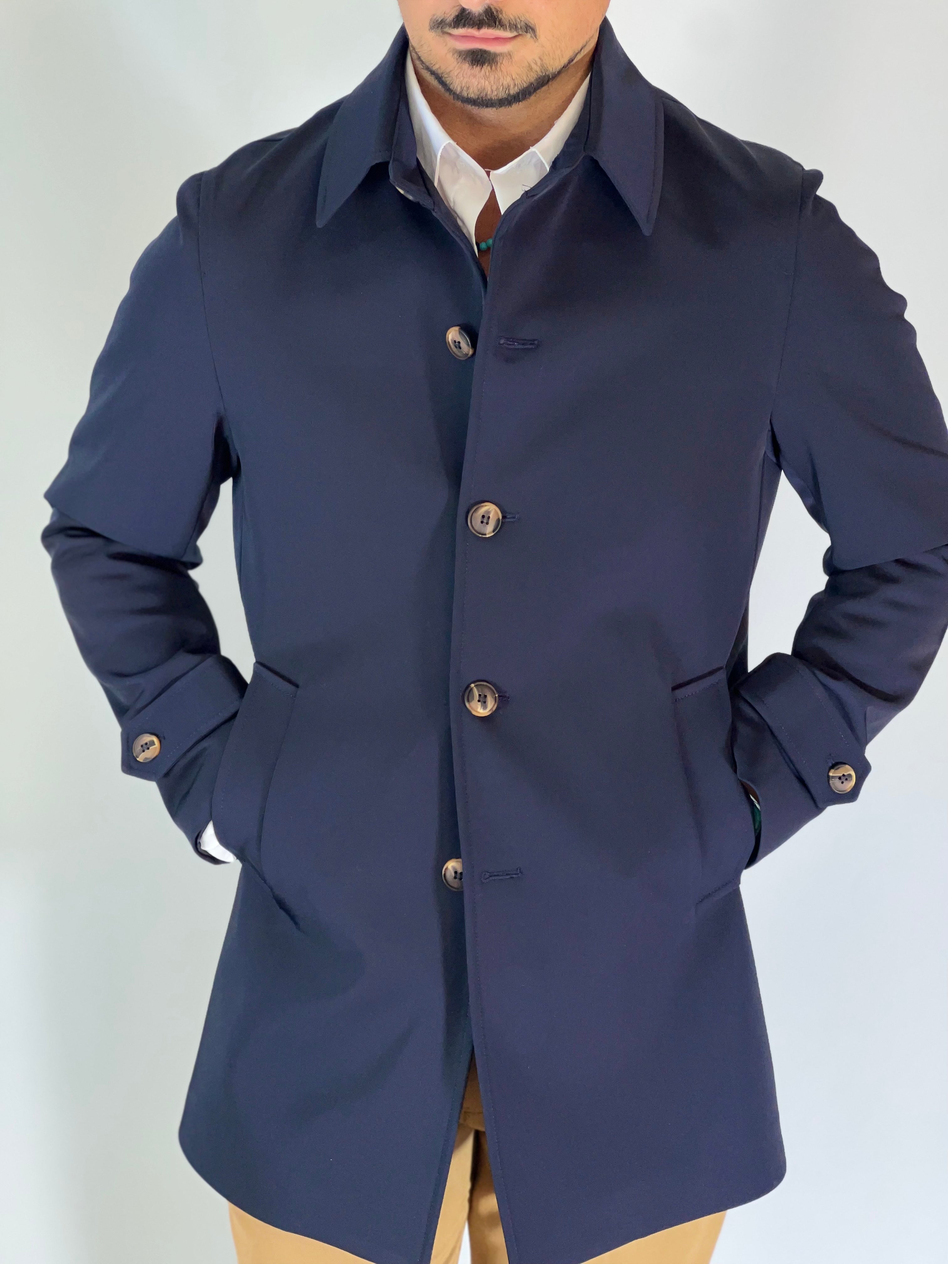 Trench elegant imbottito blu CAP SLOU
