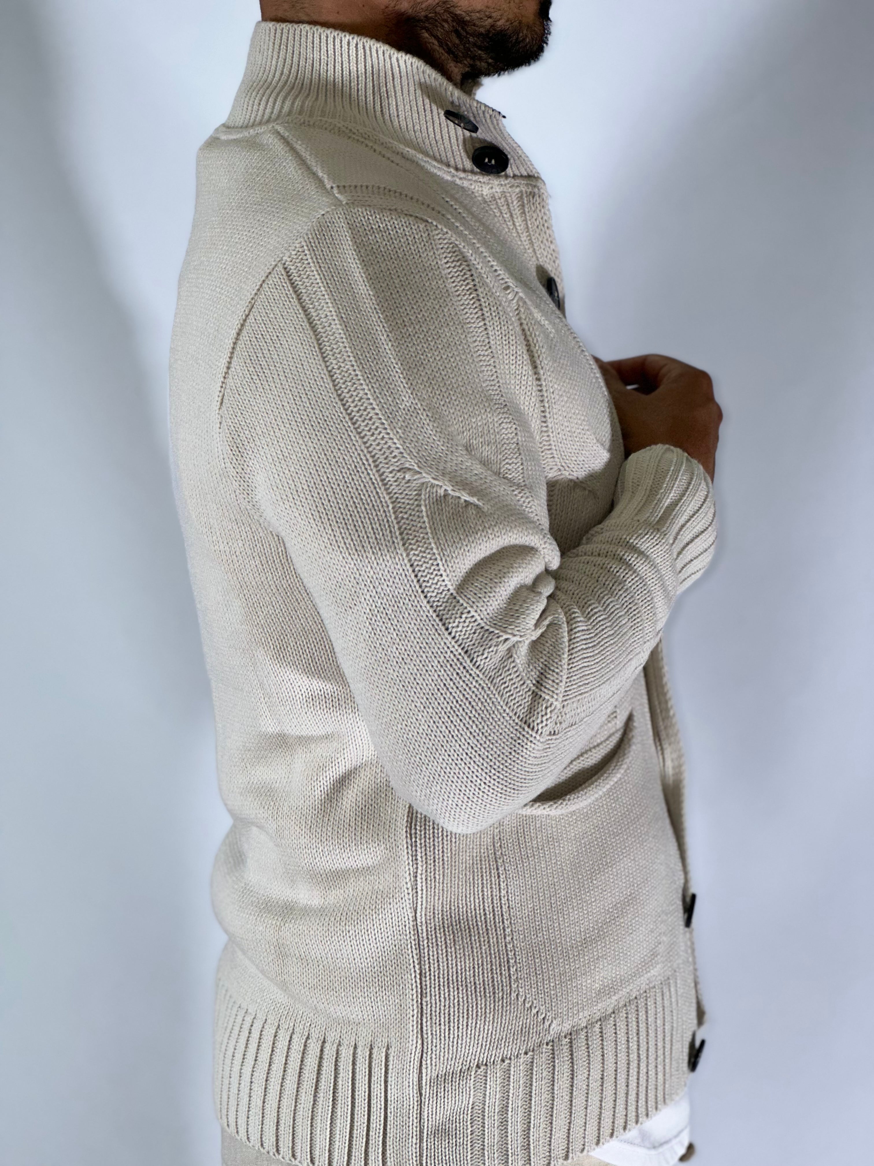 Cardigan lupetto crema SER758