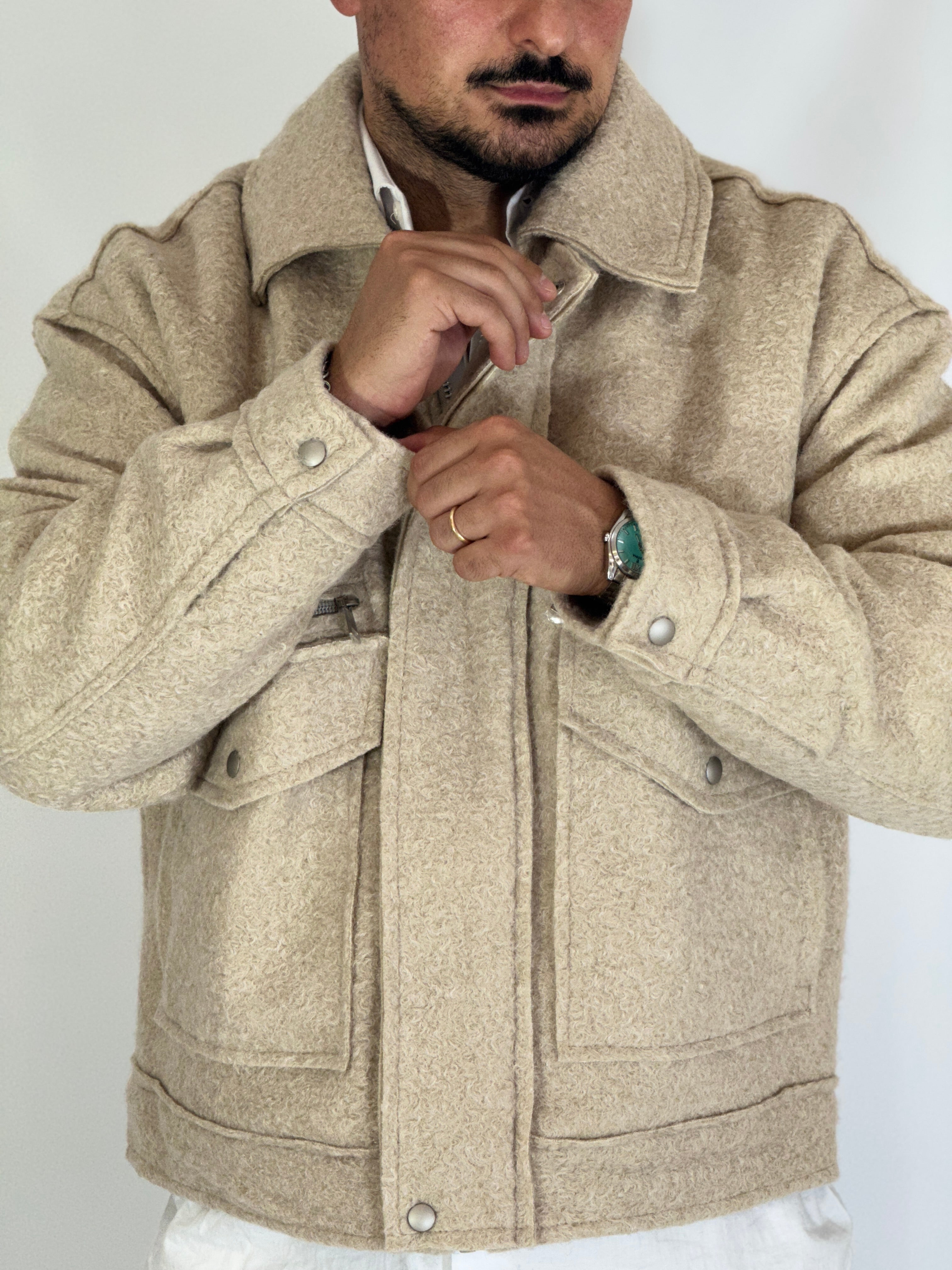 Giubbino over pettinato beige 9911