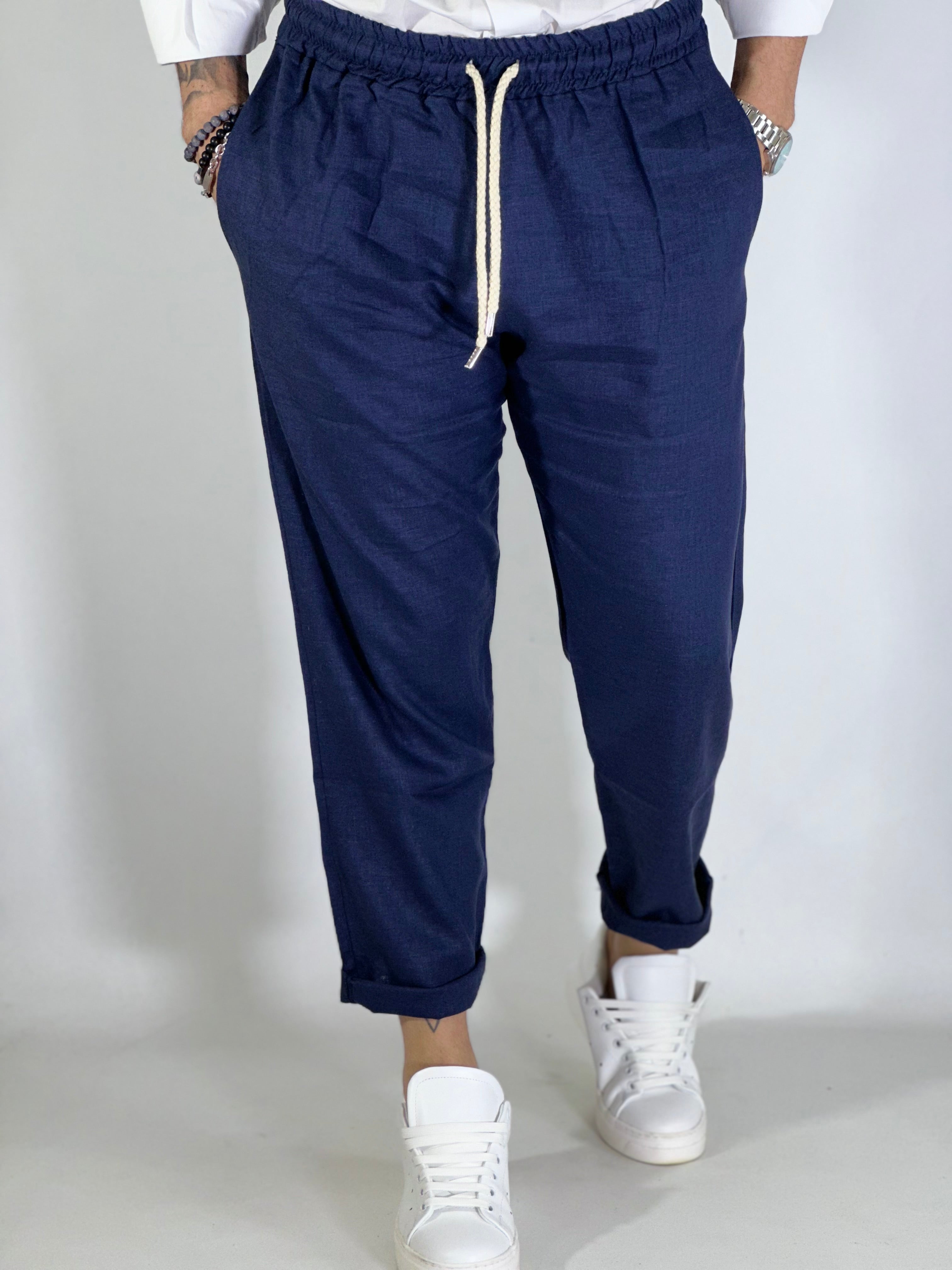 Pantalaccio lino blu CS4012E