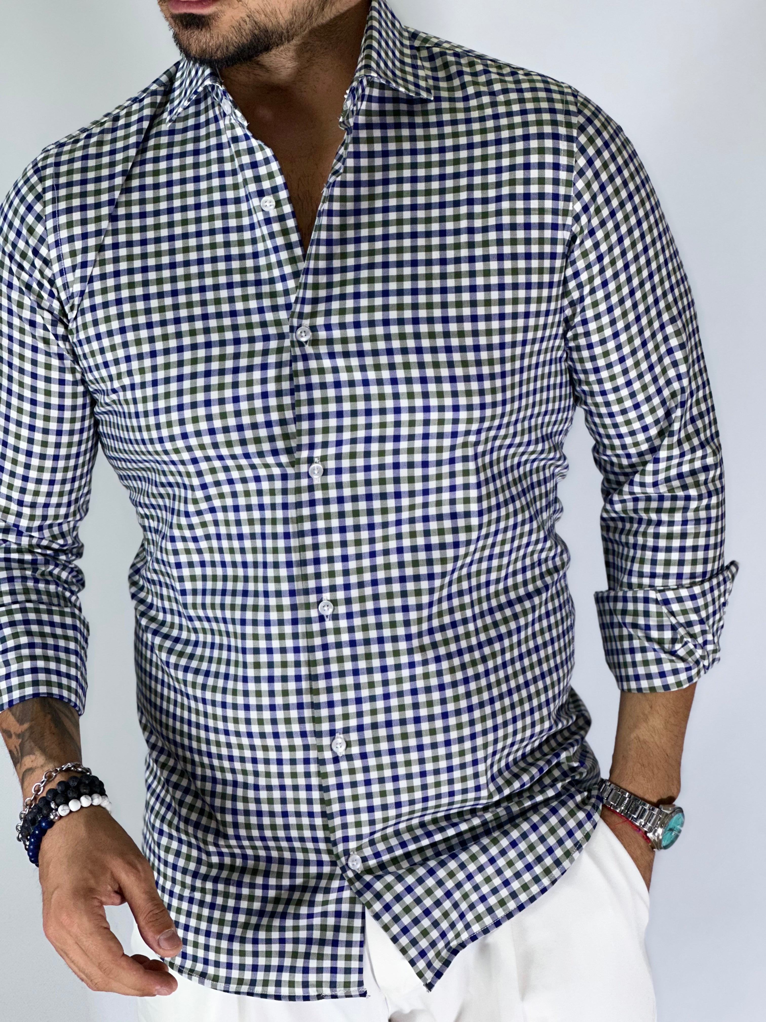 Camicia MIGLIACCIO blu/verde EVEREST