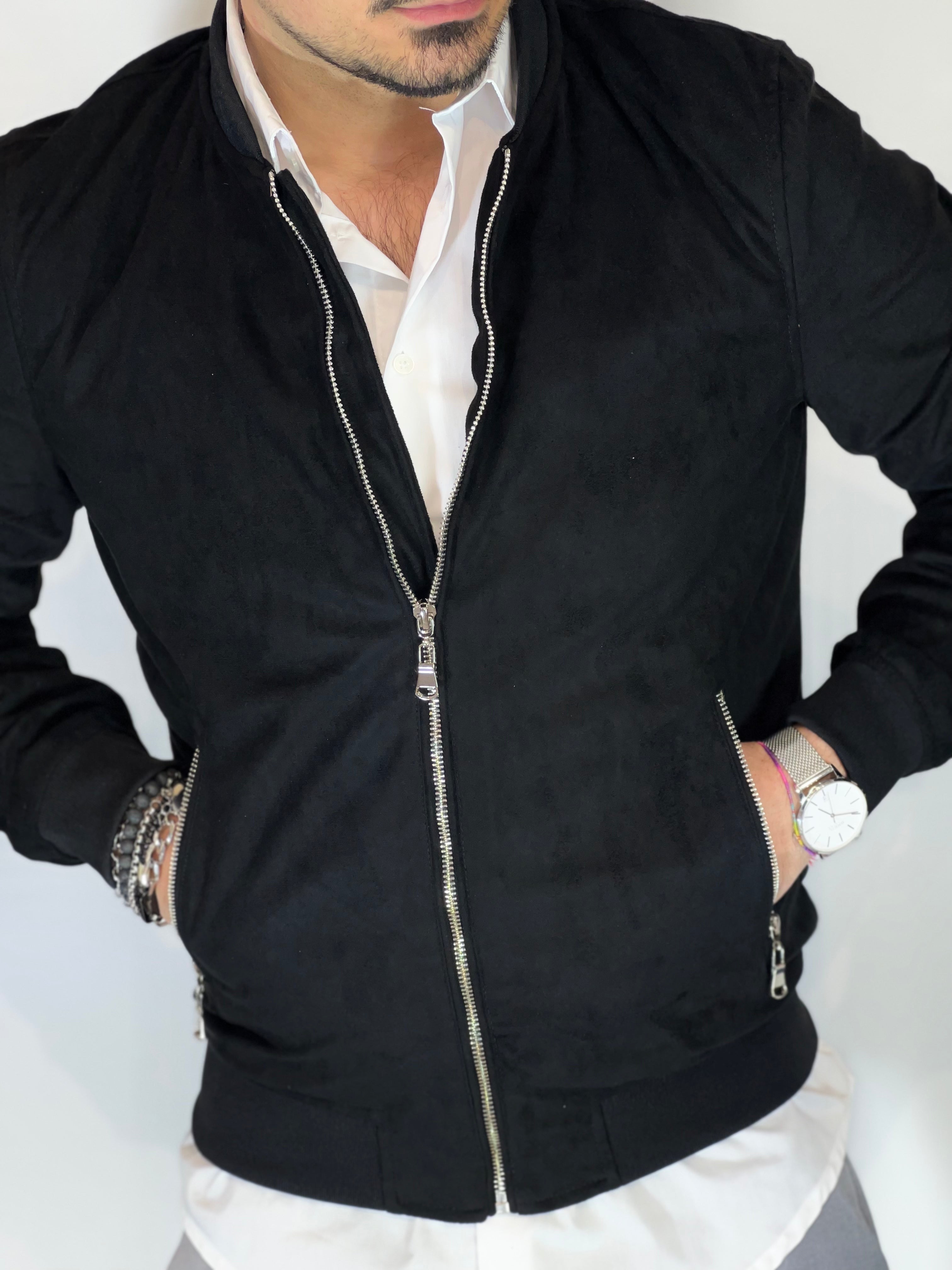 Giubbino eco-camoscio nero ZMG8153