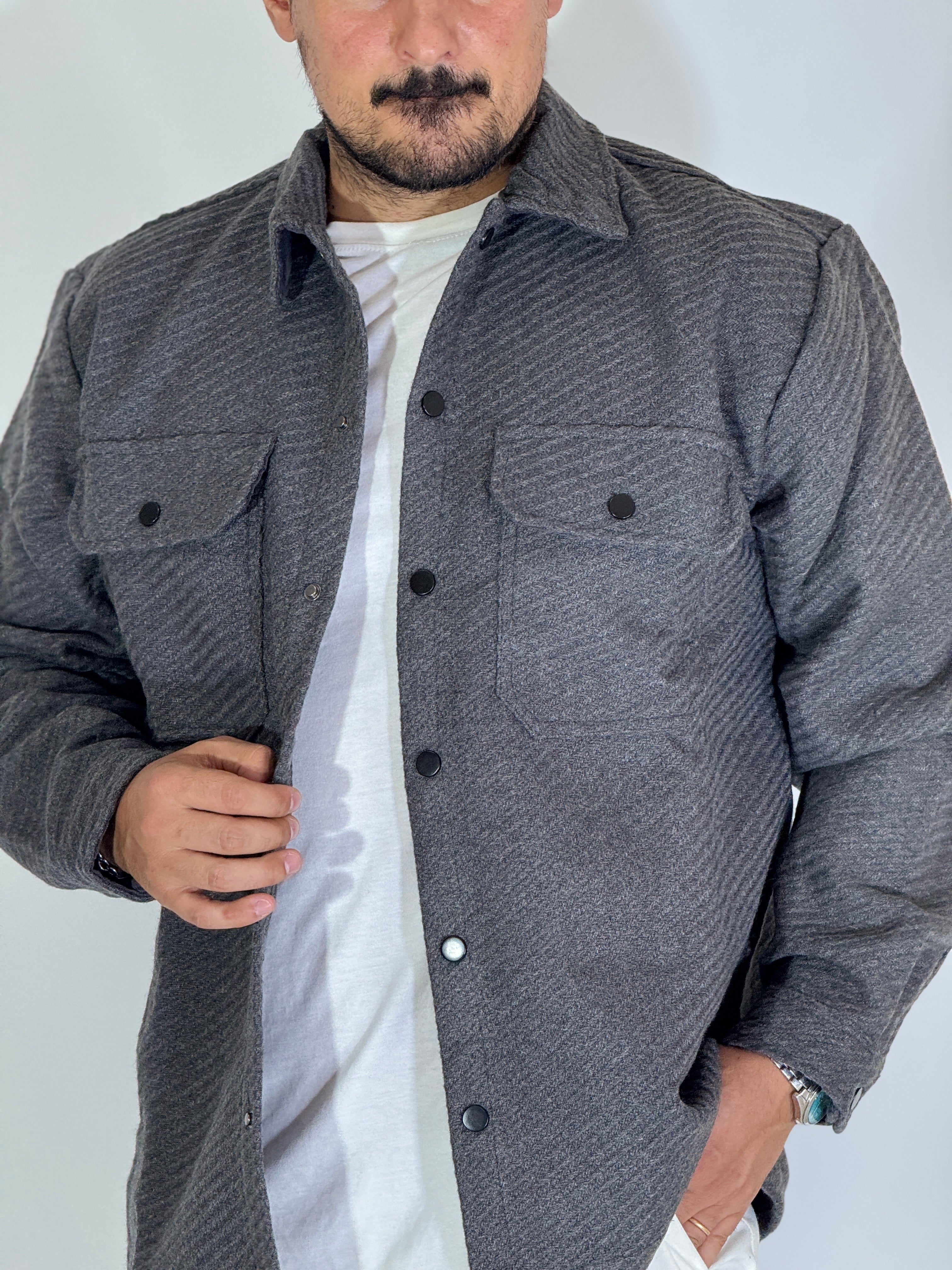 Giacca in pile grigia DN1105