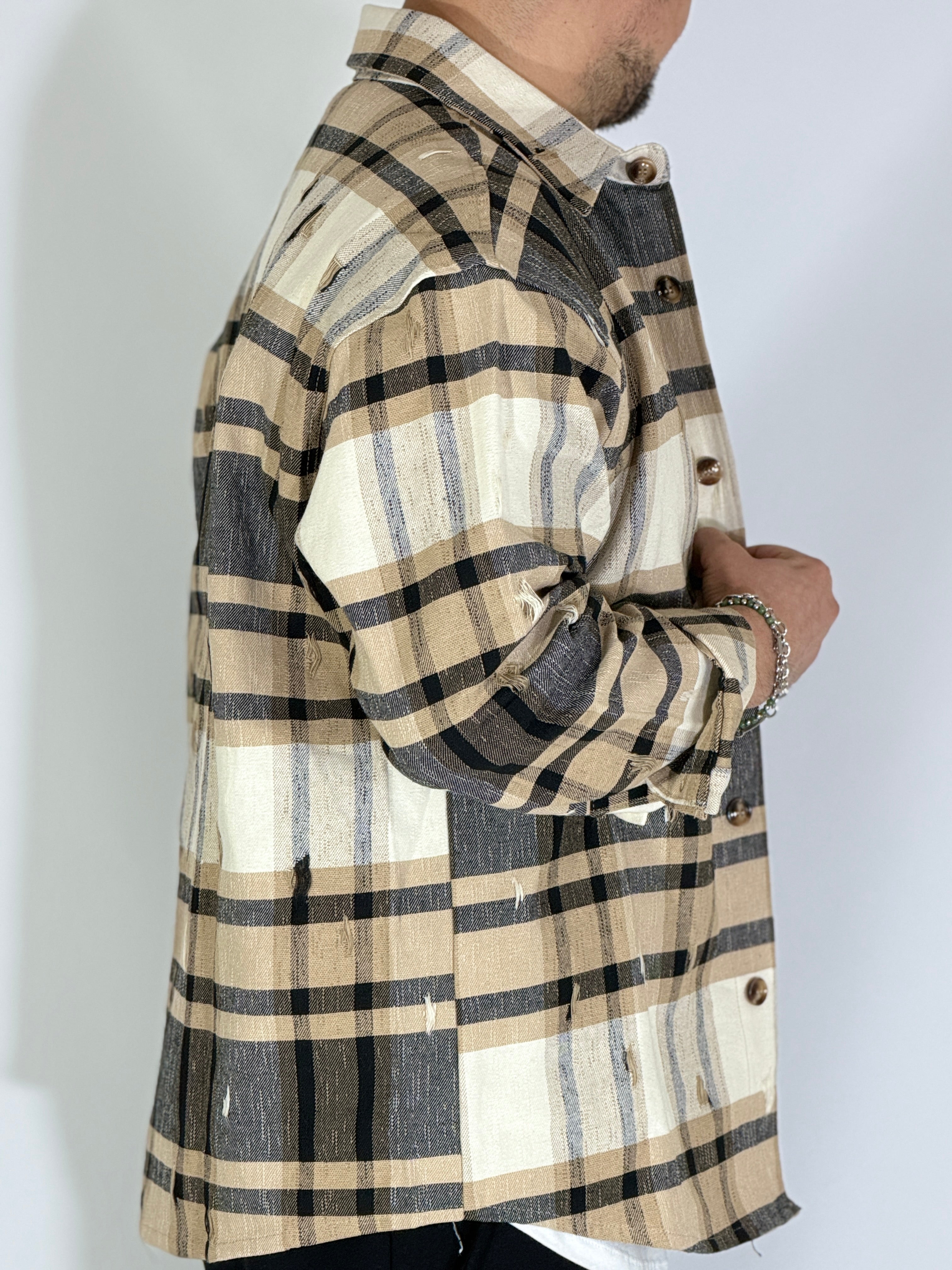 Giacca quadri beige CAM7804