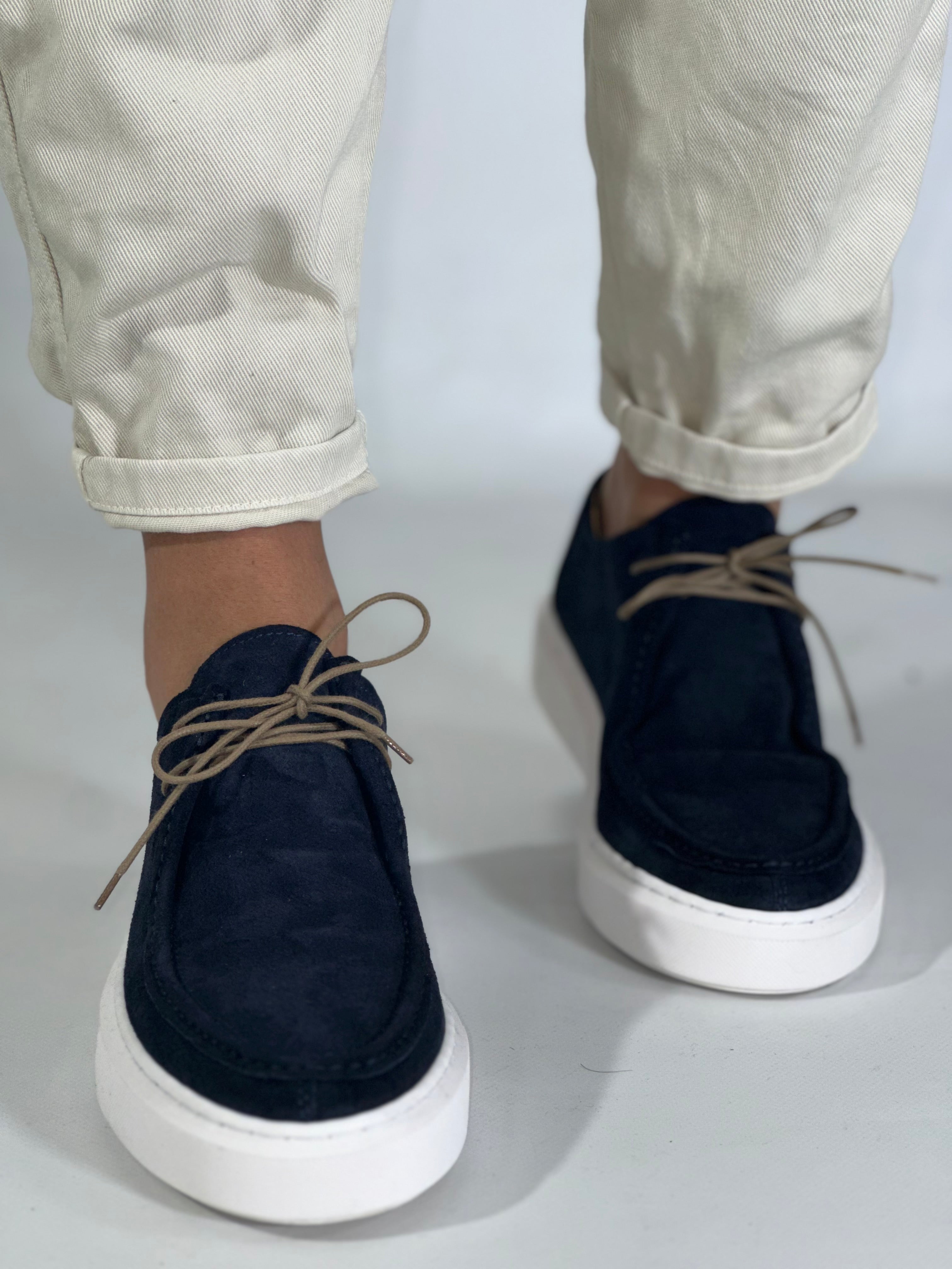 Mocassino casual camoscio blu N73