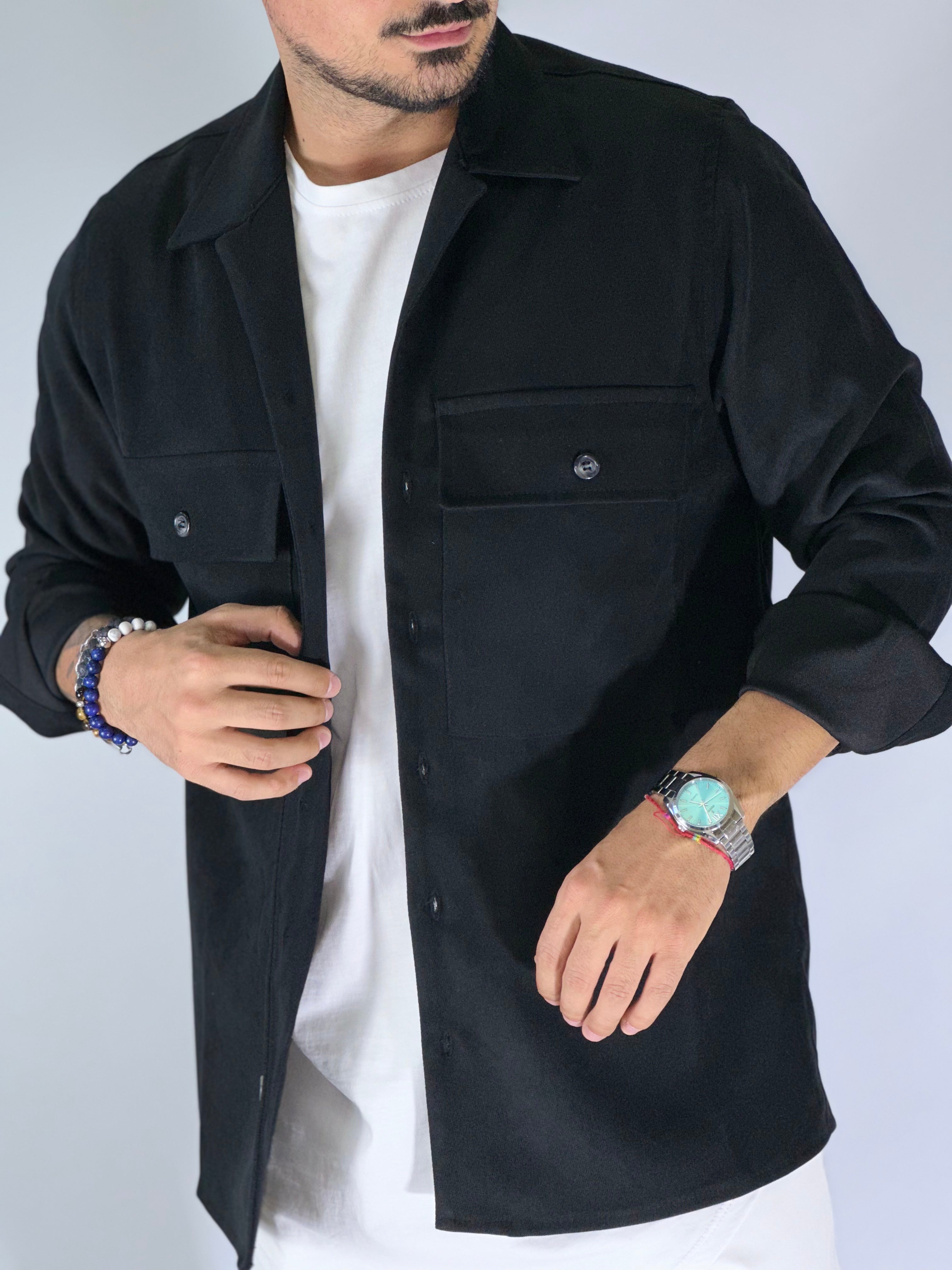 Camicione regular nero MIGLIACCIO TO1042
