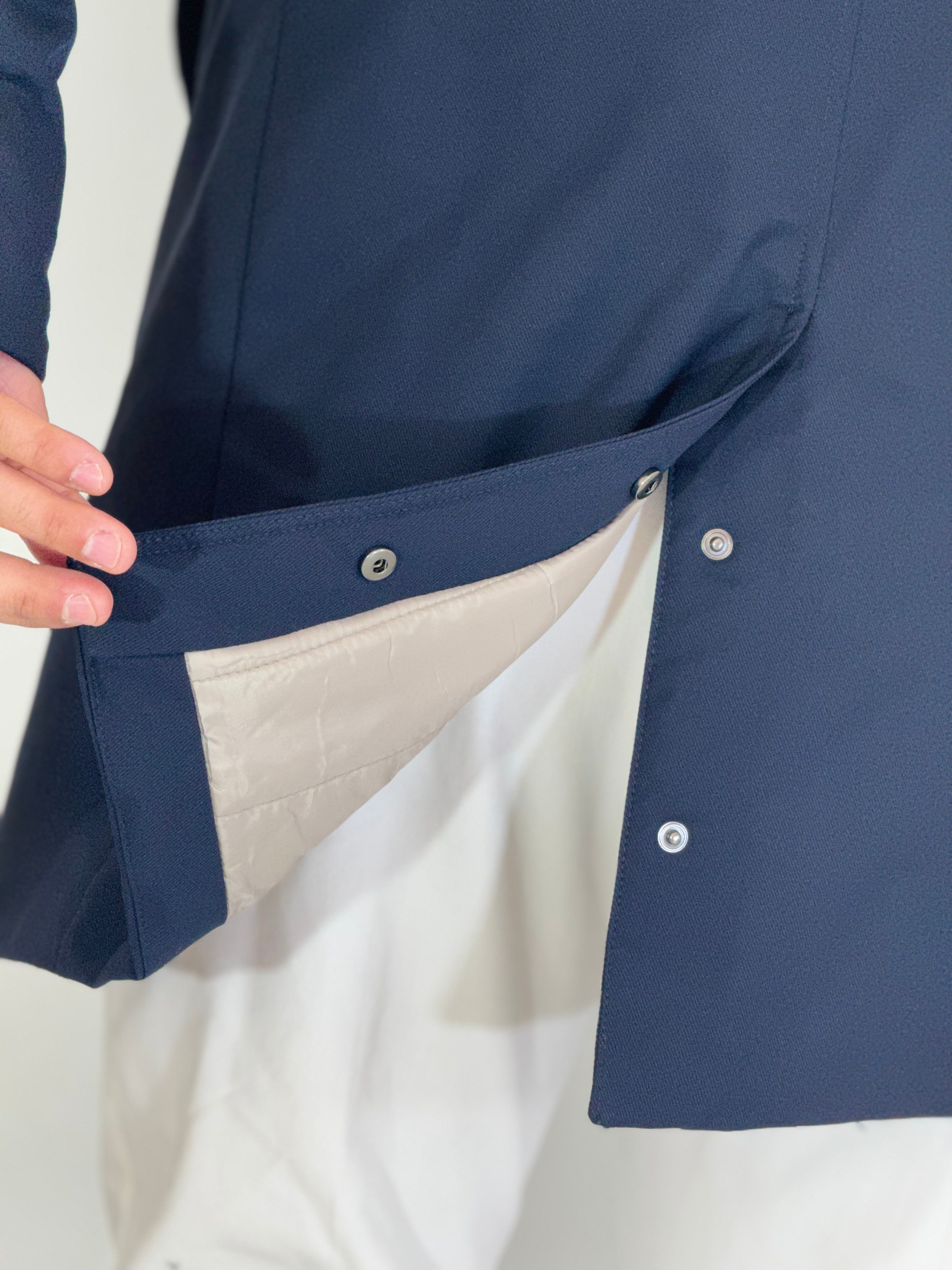 Trench tessuto diagonale imbottito blu RCS007WF