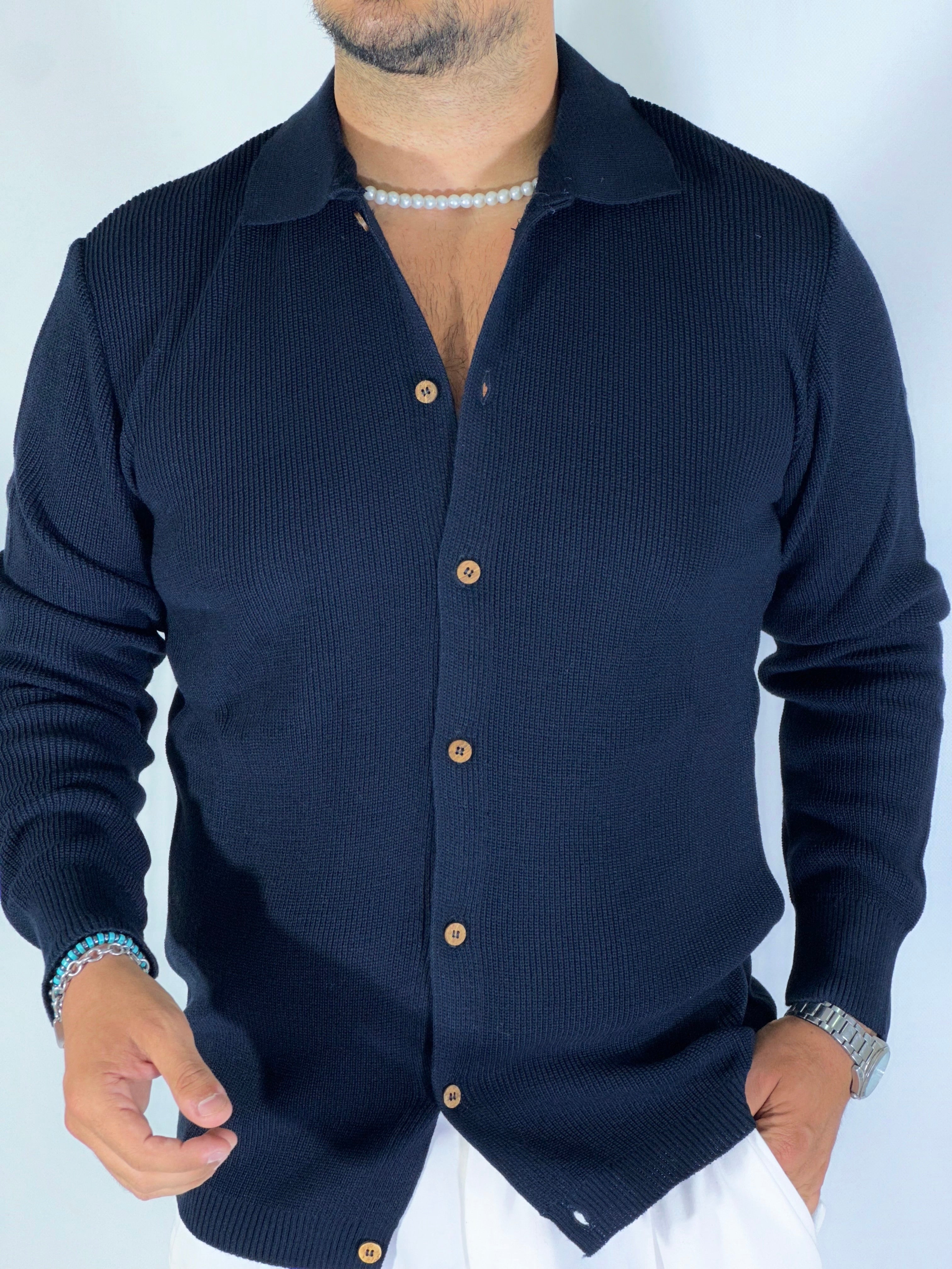 giacca camicia blu SER463