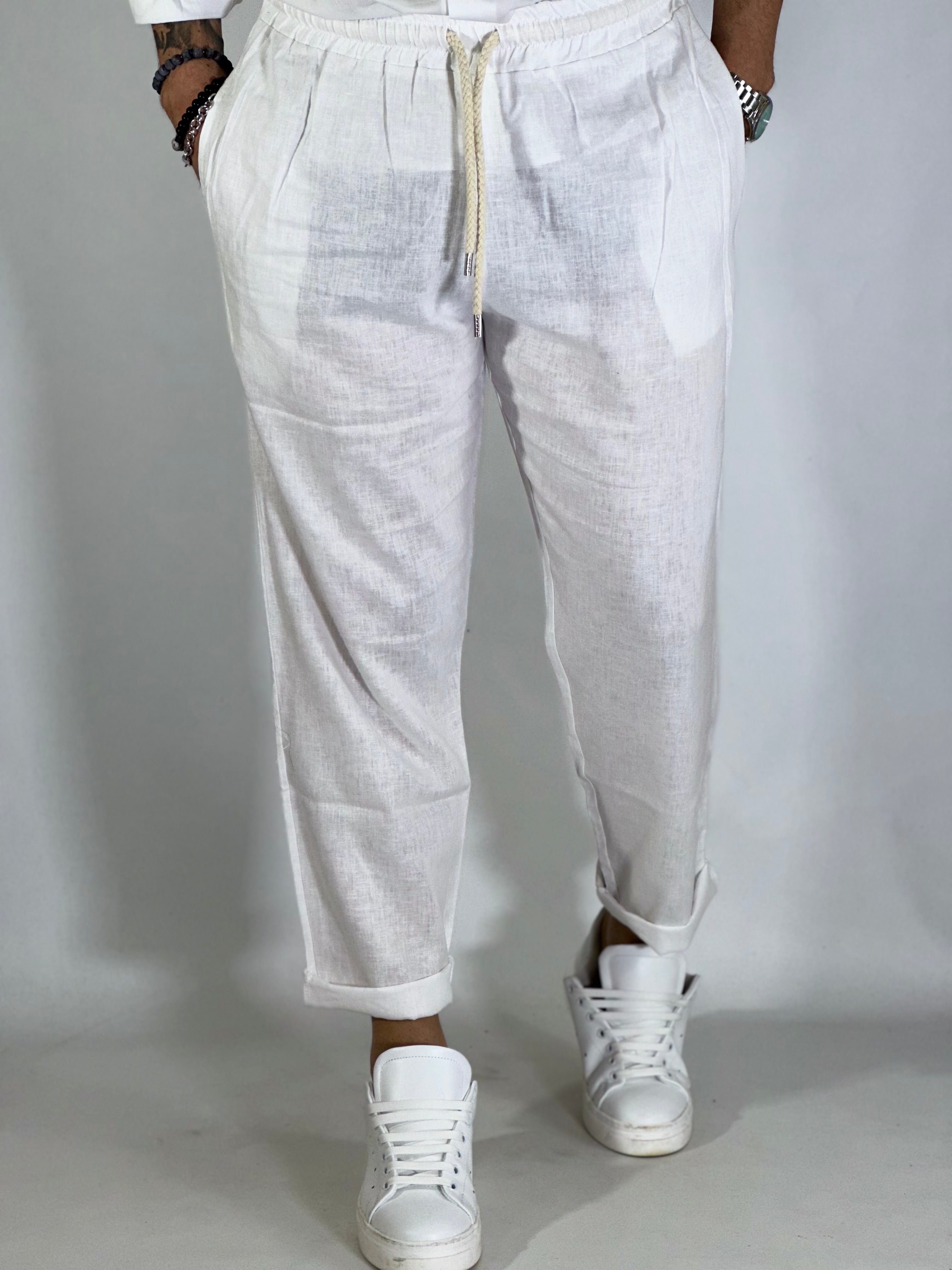 Pantalaccio lino bianco CS4012E