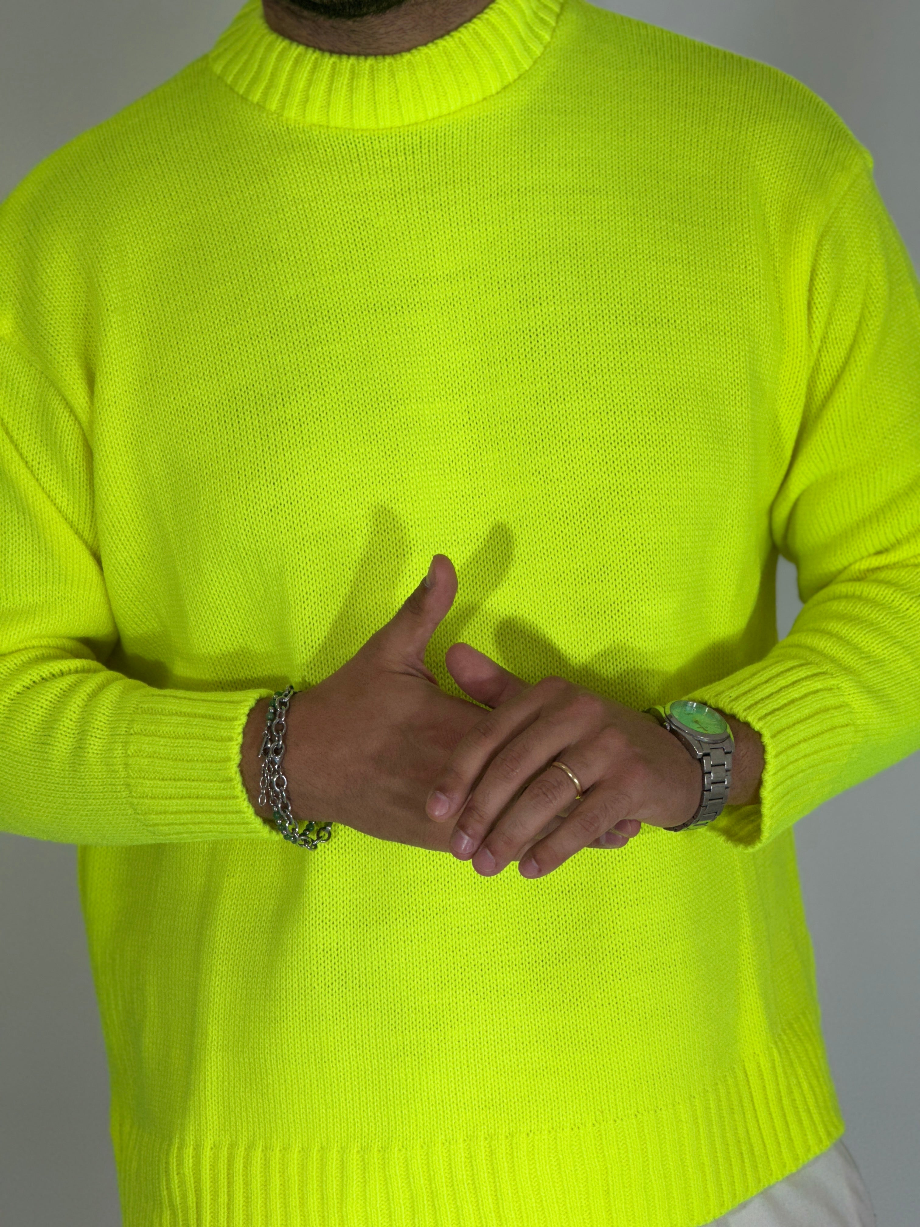 Maglione rasato giallo AD1654
