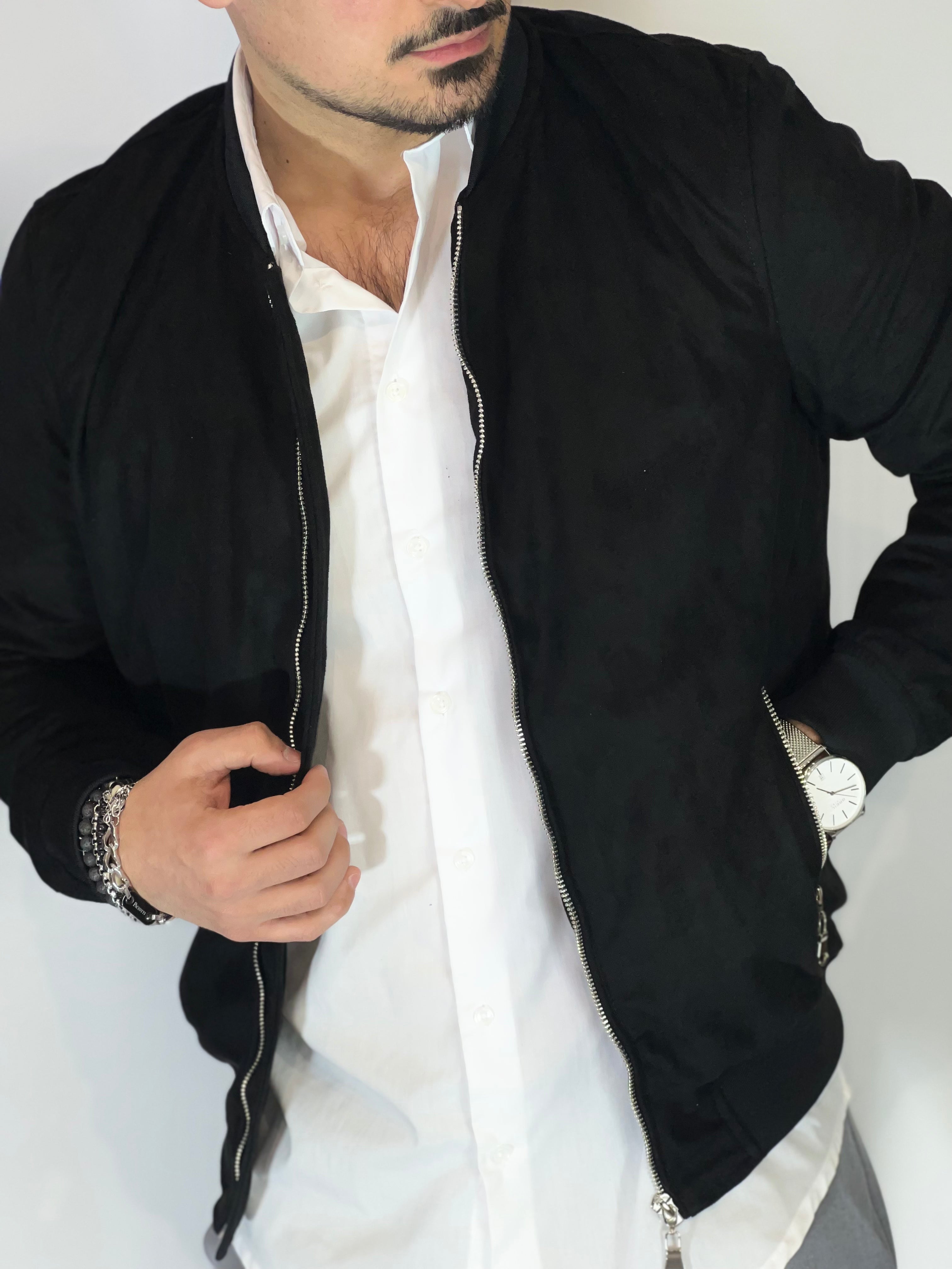 Giubbino eco-camoscio nero ZMG8153