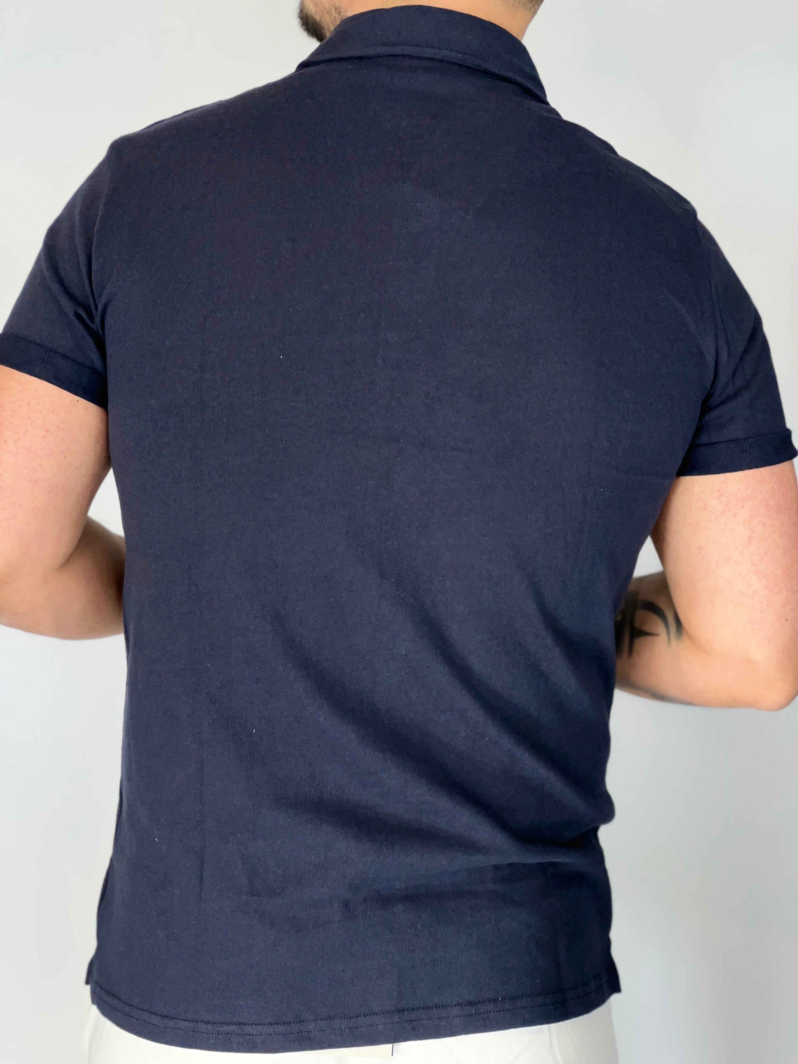 Polo mezza manica dark blu AD09001