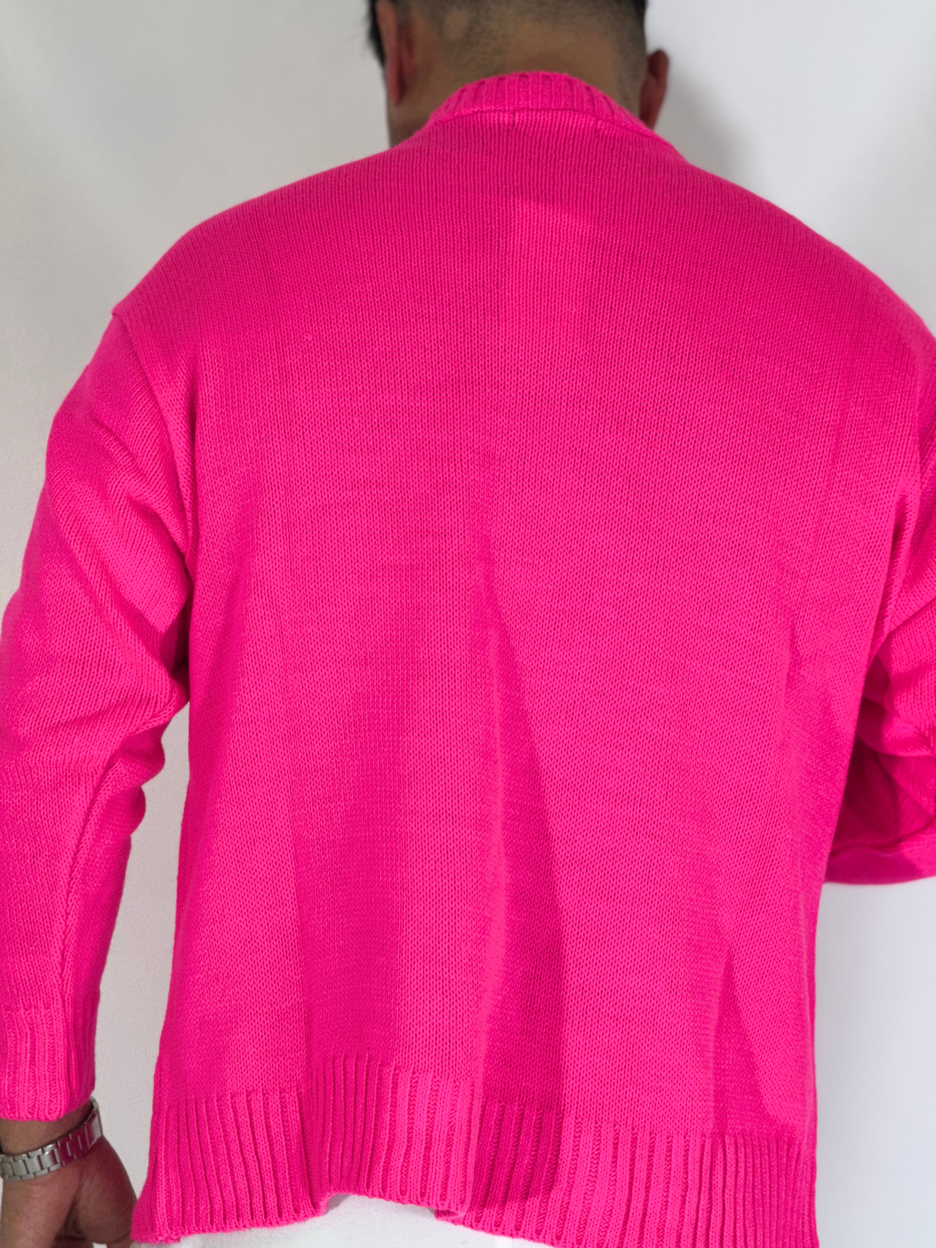 Maglione rasato bordò-fucsia AD1654