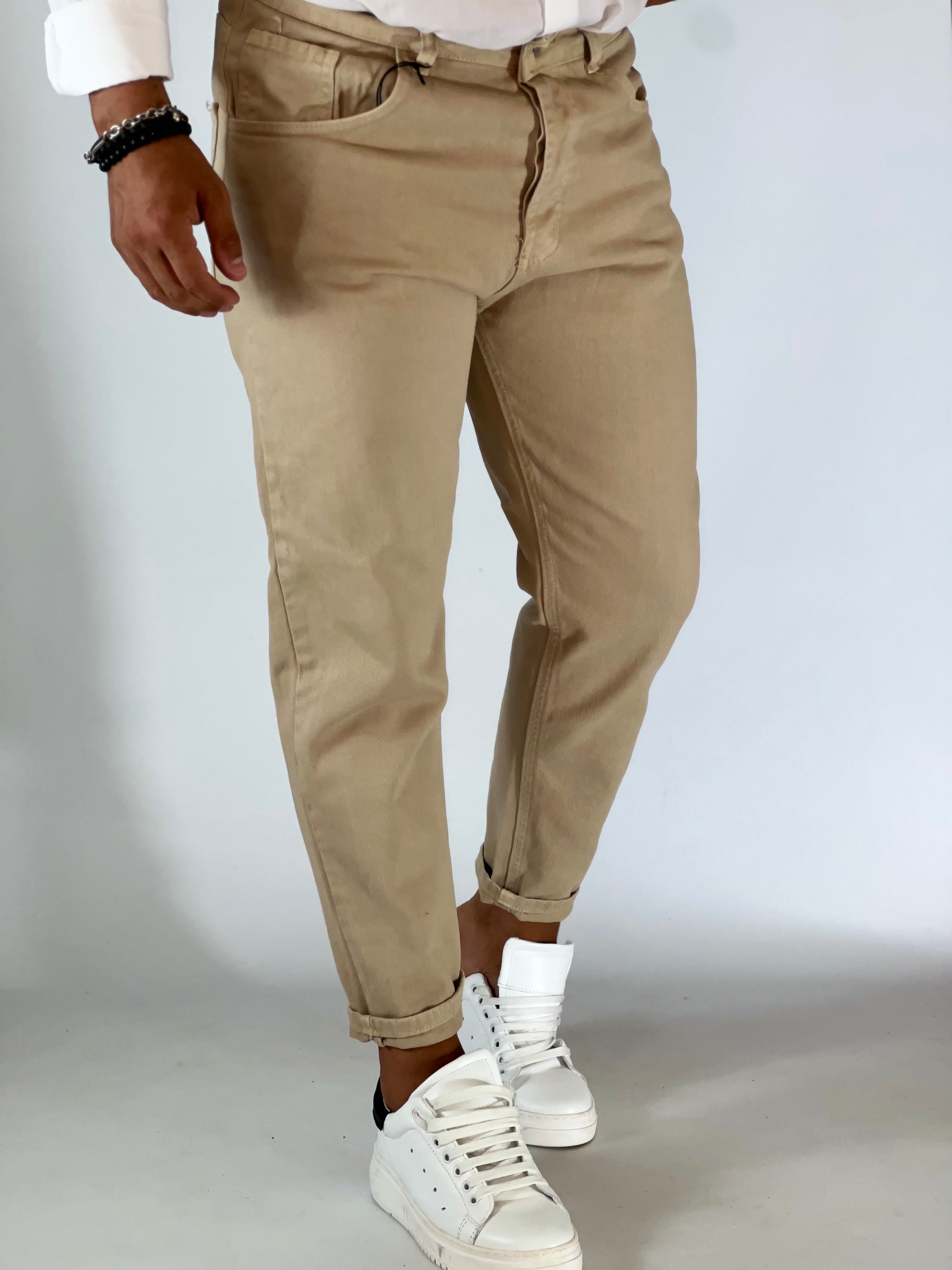 Pantalone loose fit beige PONTE15