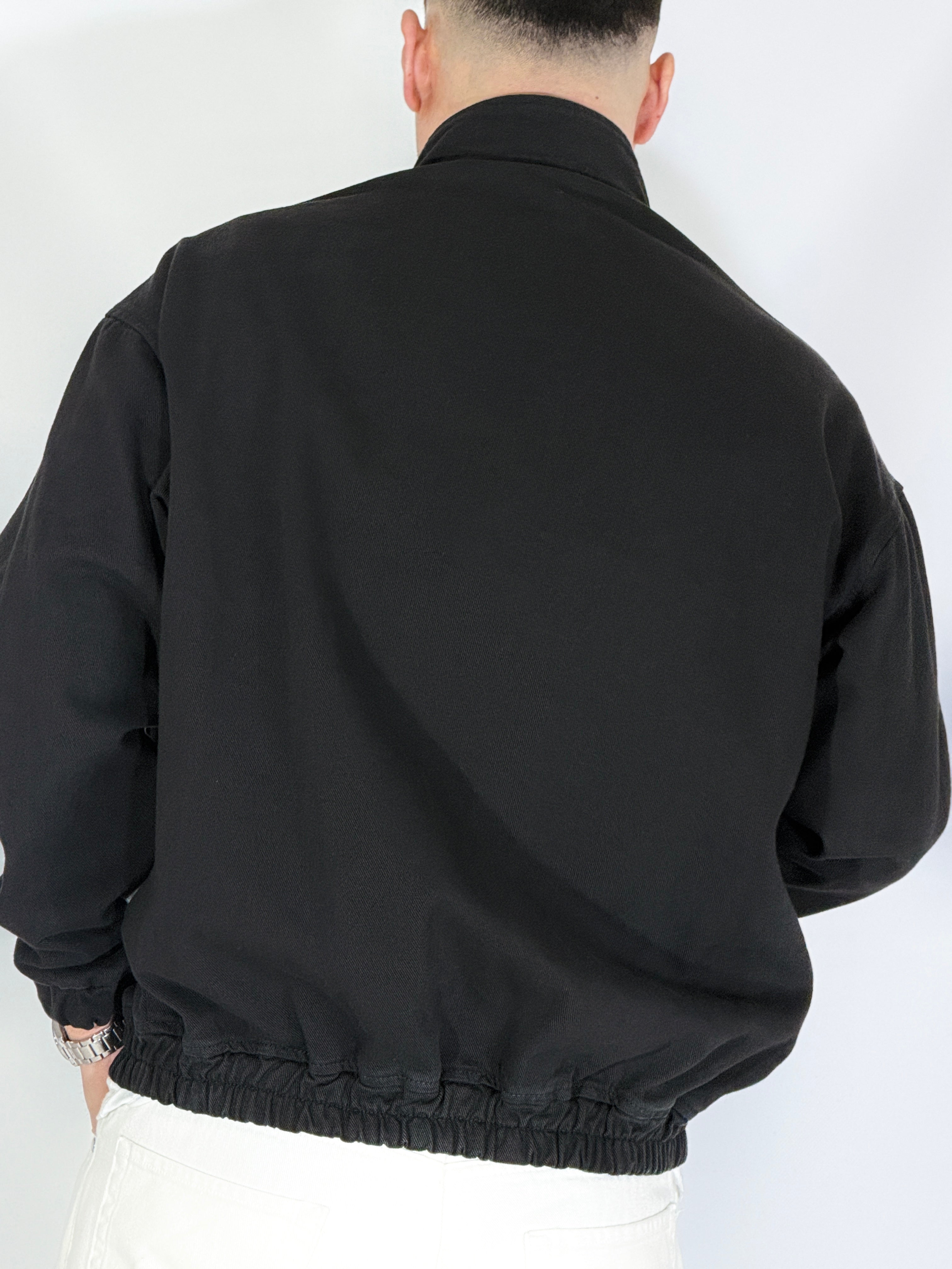 Giubbino con bandana cropped nero