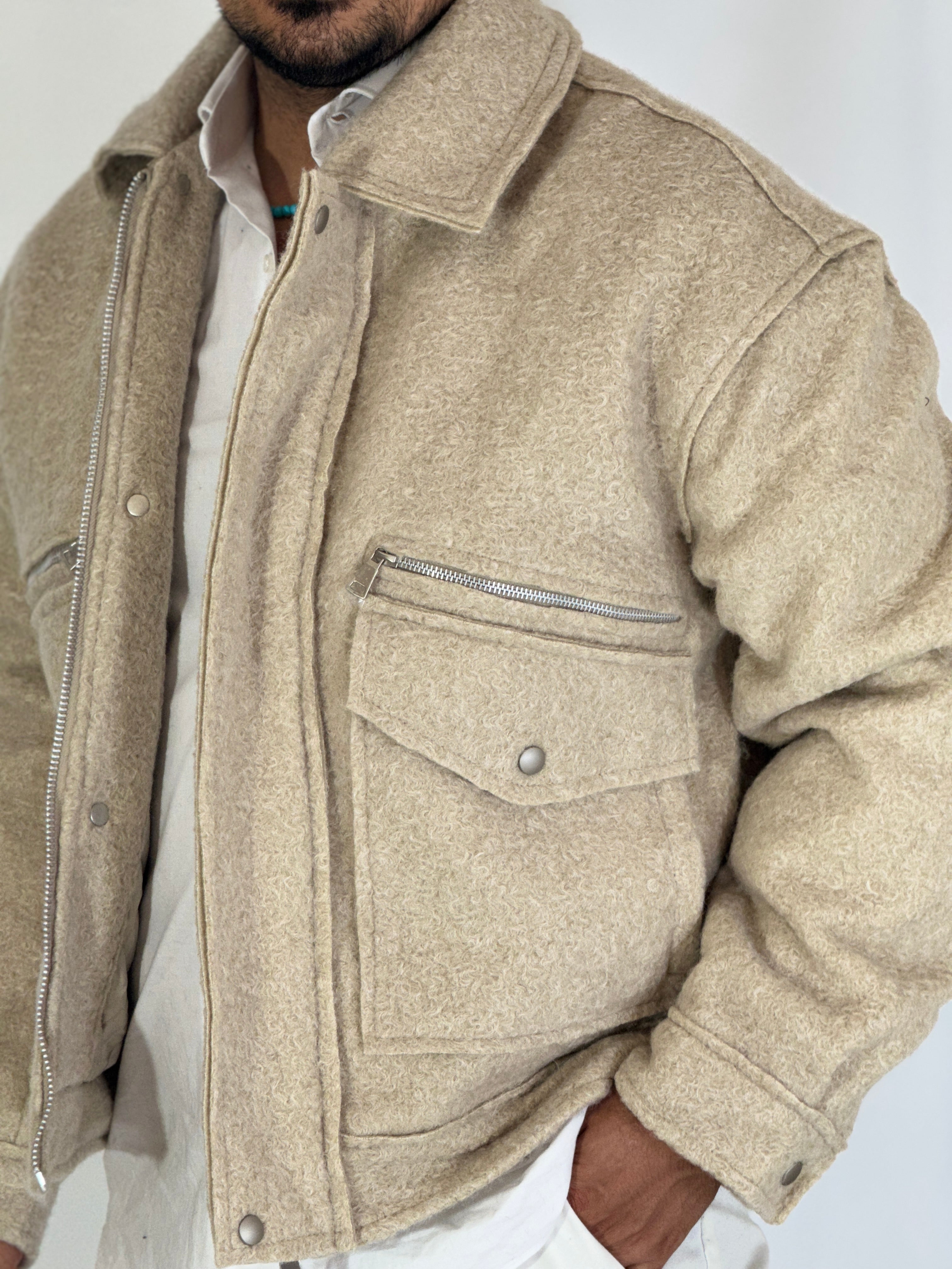 Giubbino over pettinato beige 9911