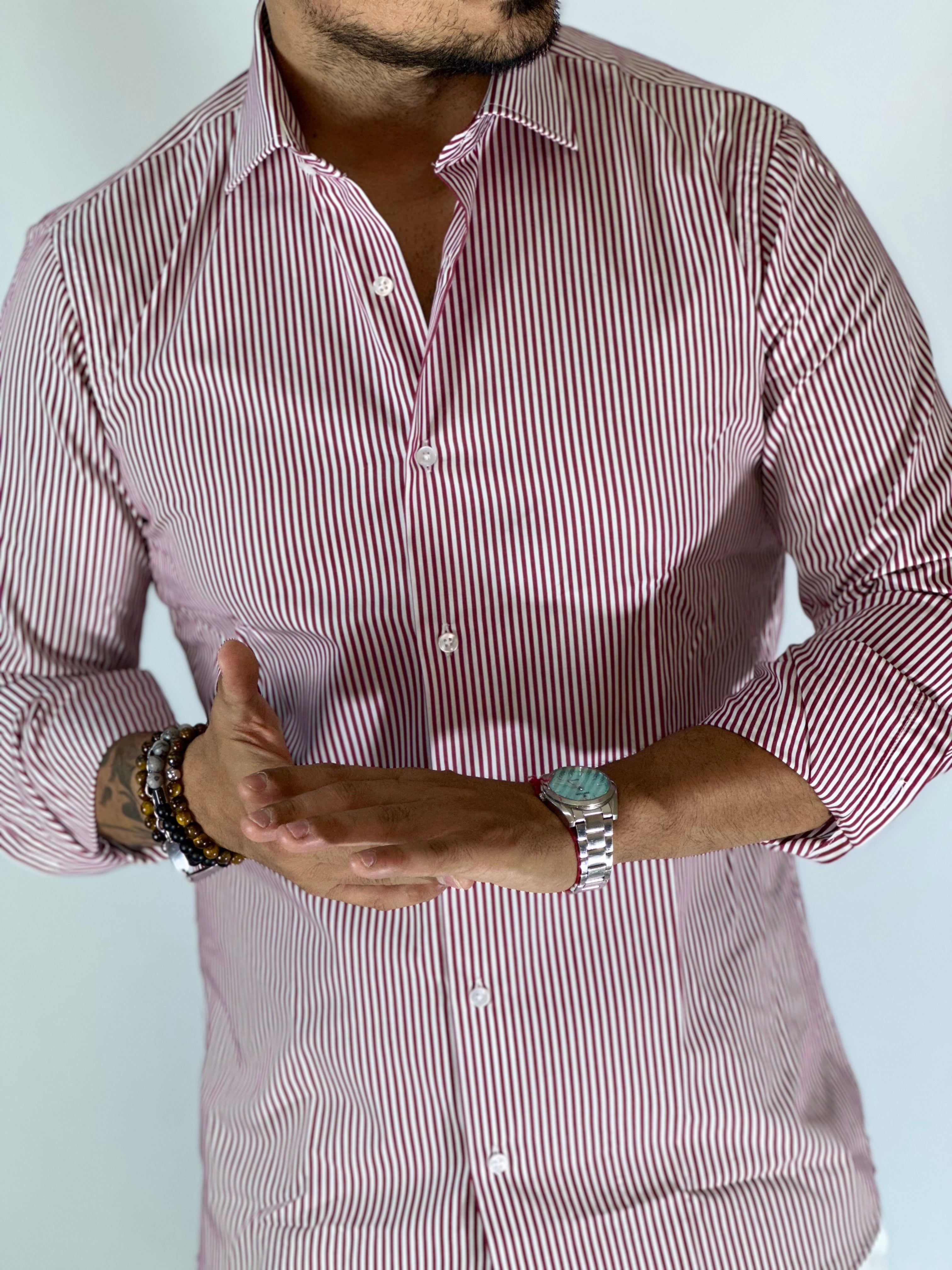 Camicia intermedia bordeaux MIGLIACCIO