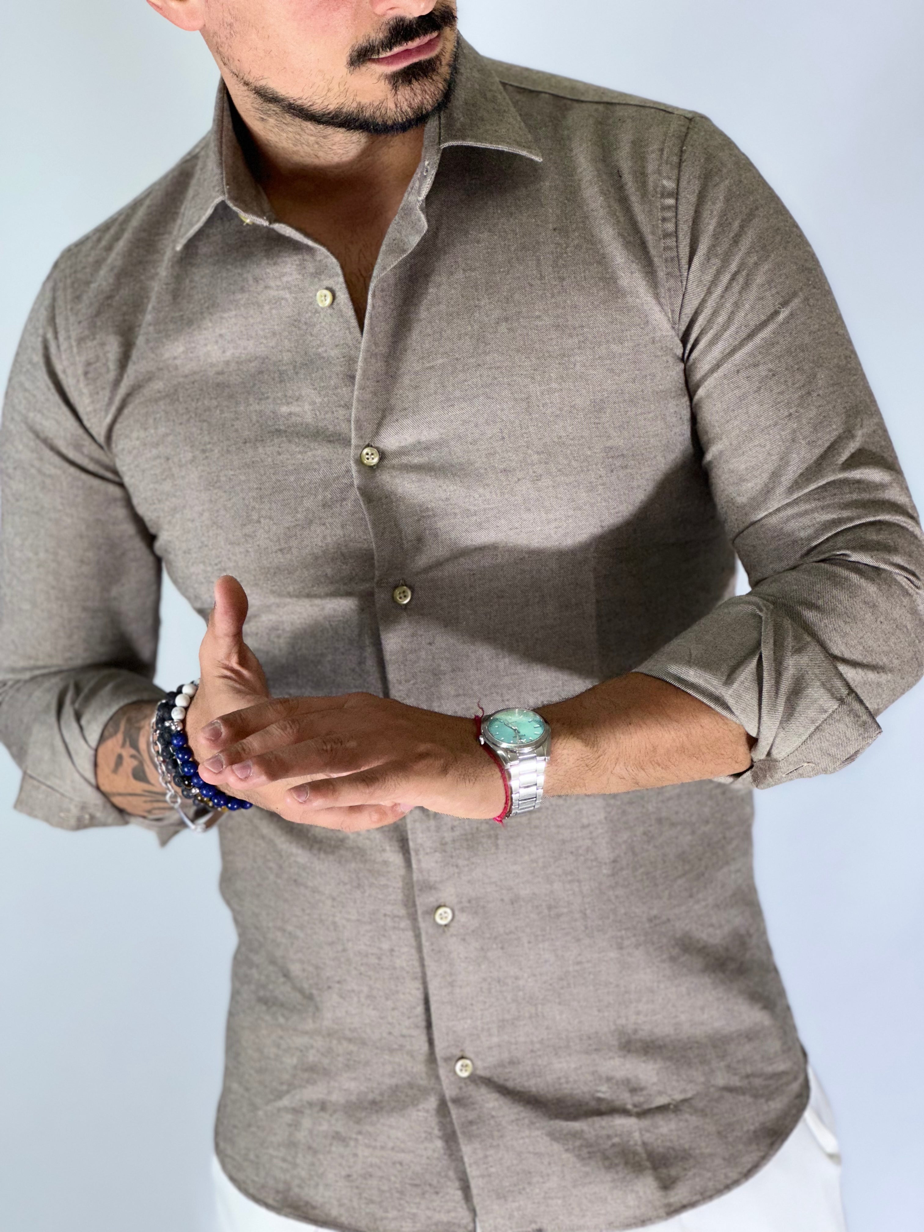 Camicia flanella tortora MIGLIACCIO