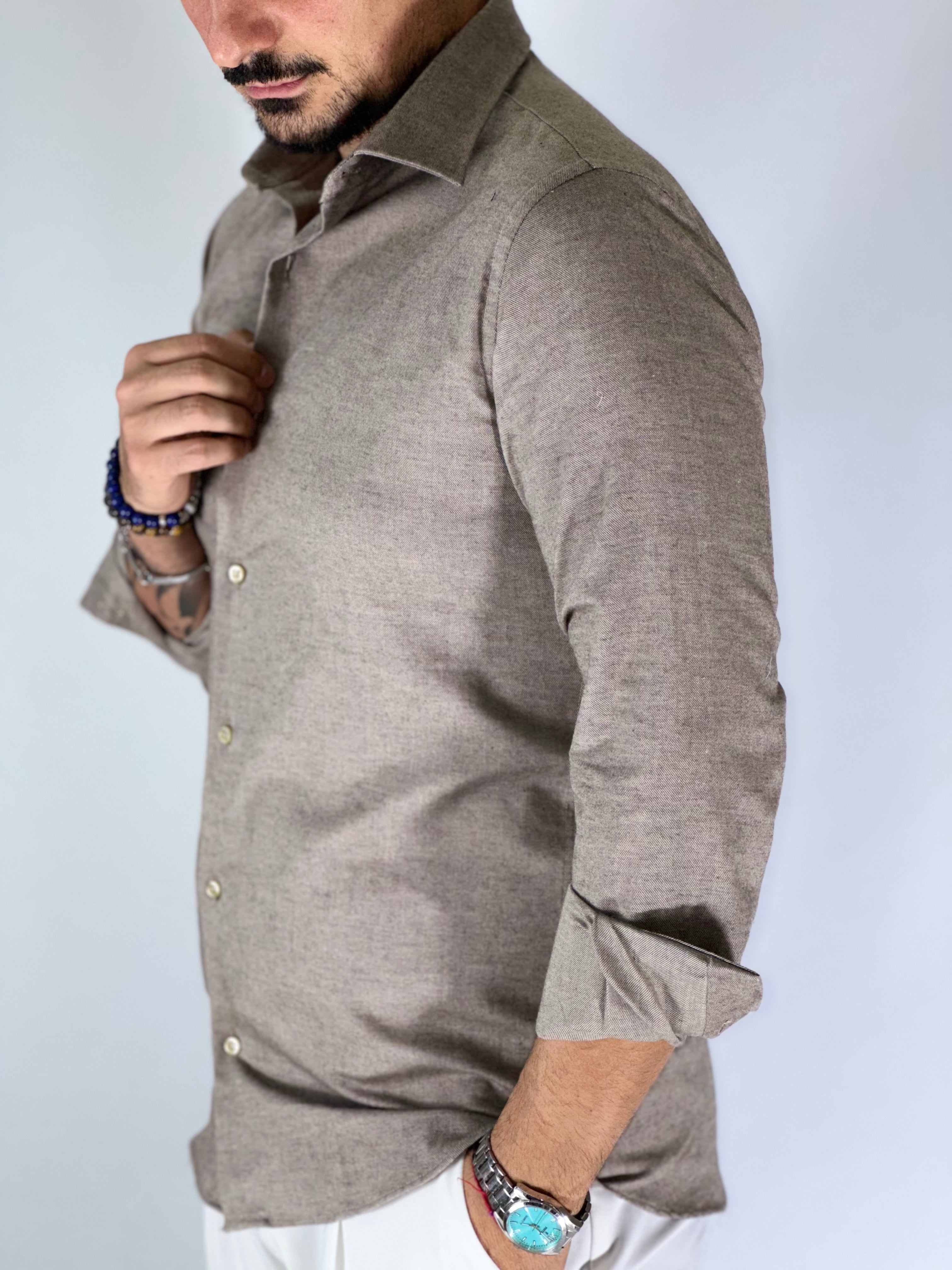 Camicia flanella tortora MIGLIACCIO